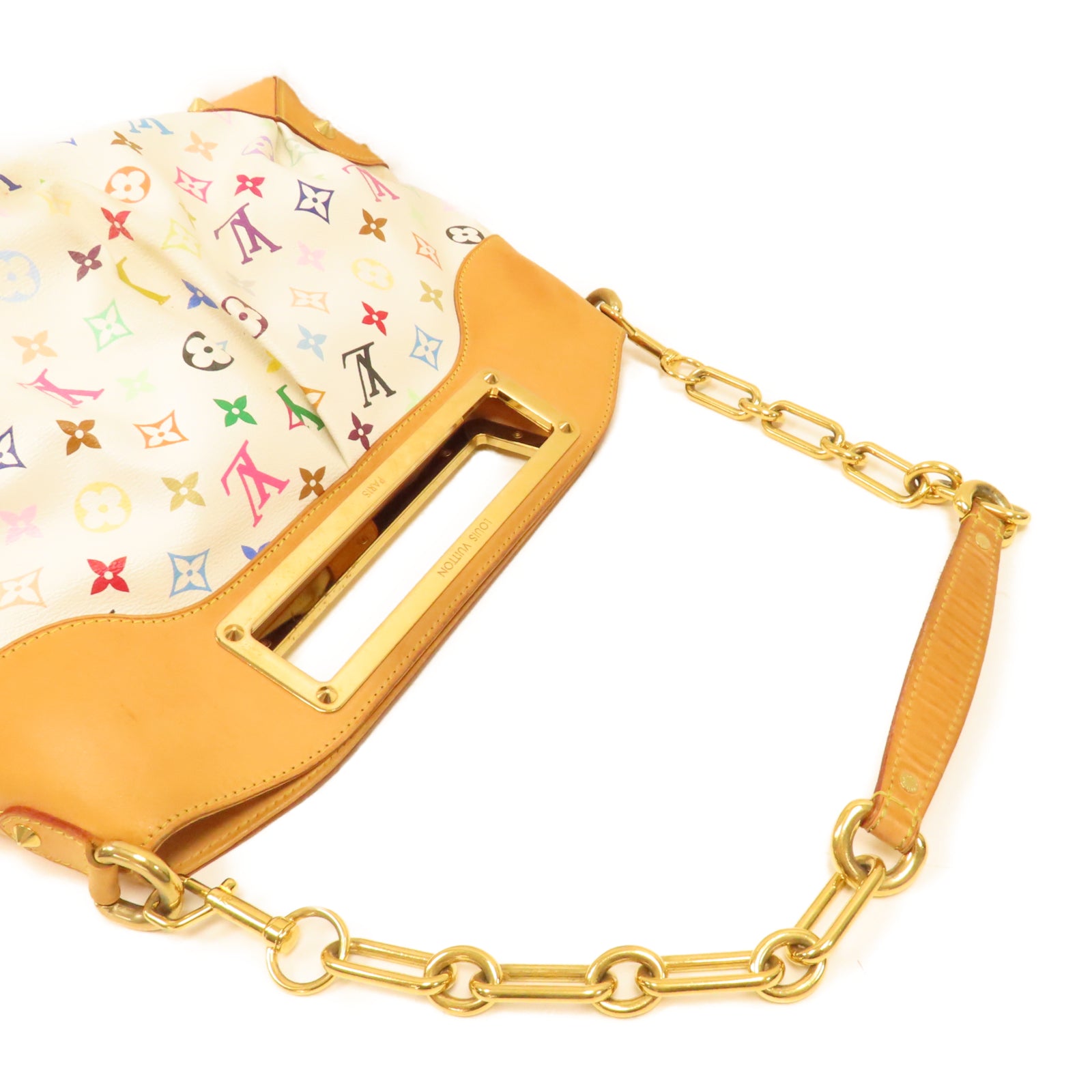 LOUIS VUITTON Monogram Multicolore Judy GM金扣手挽肩背兩用袋白色/彩色