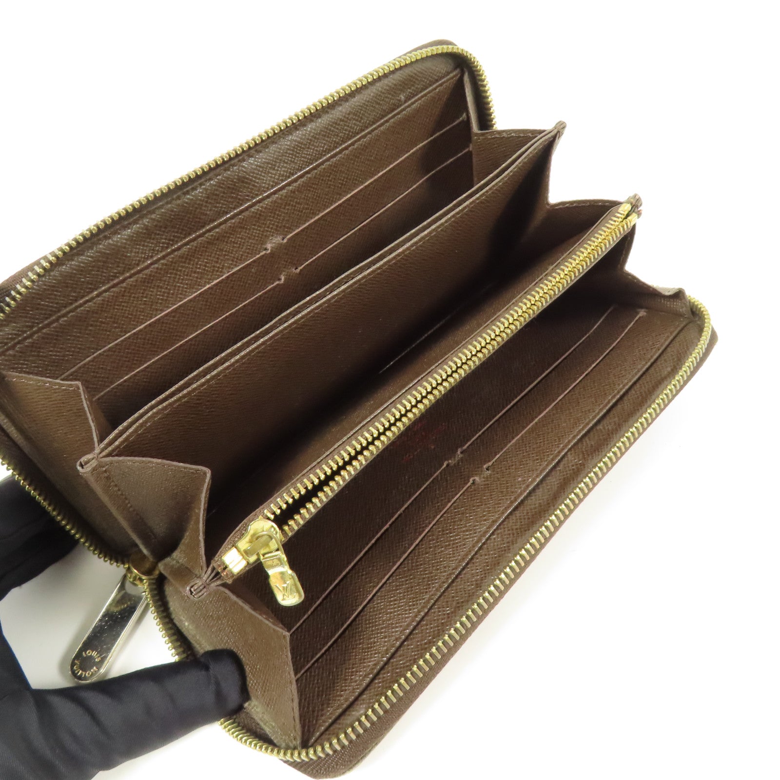 LOUIS VUITTON Damier Zippy Wallet金扣長錢包