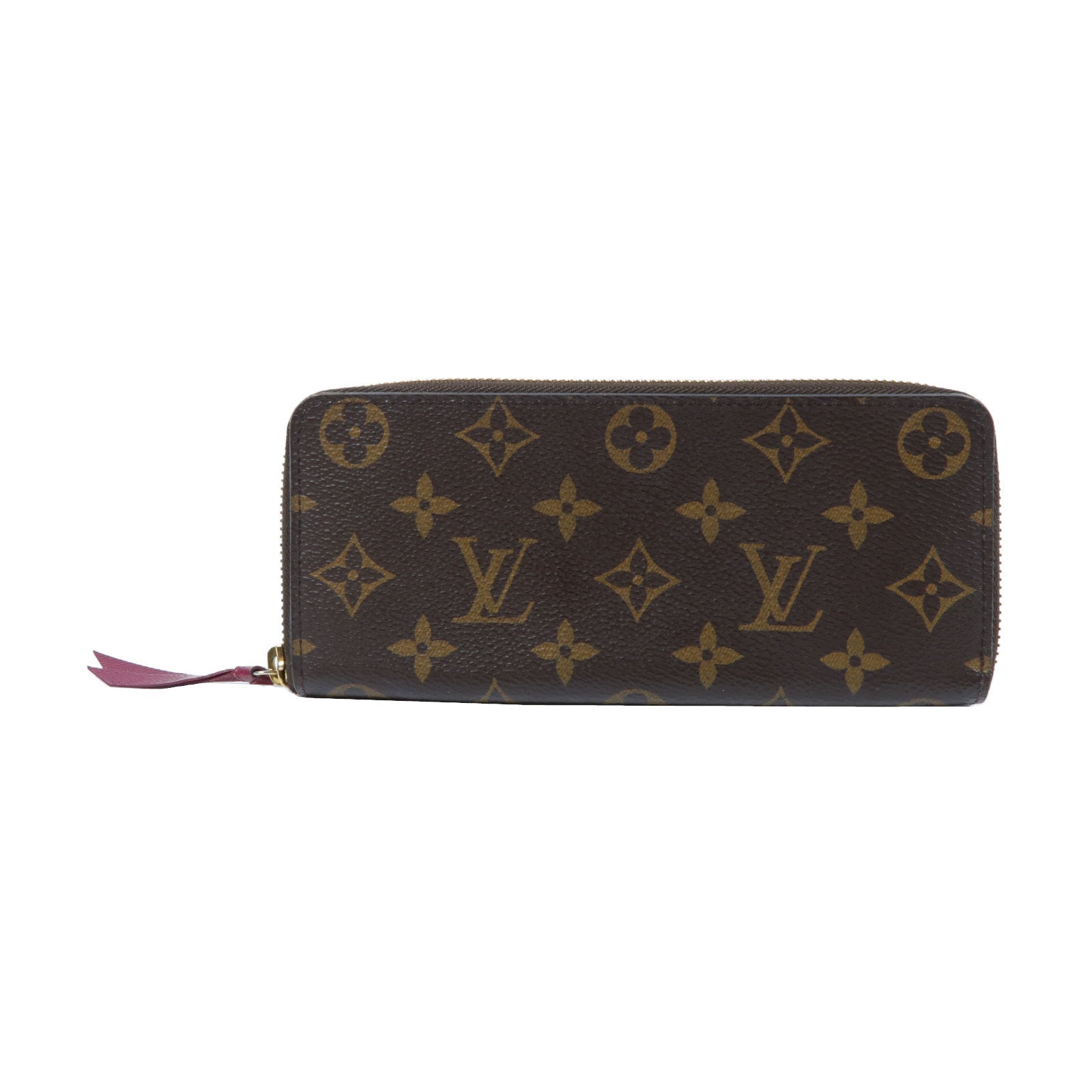 LOUIS VUITTON Monogram Portefeuille Clemence金扣拉鍊長錢包啡色