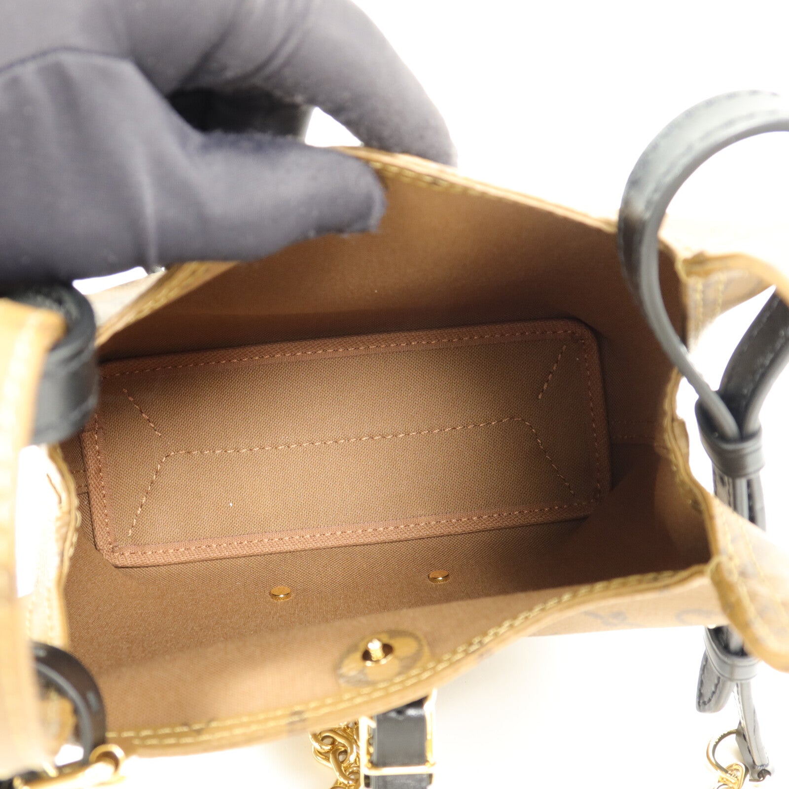 LOUIS VUITTON Monogram Reverse Atlantis BB金扣手挽肩背兩用袋