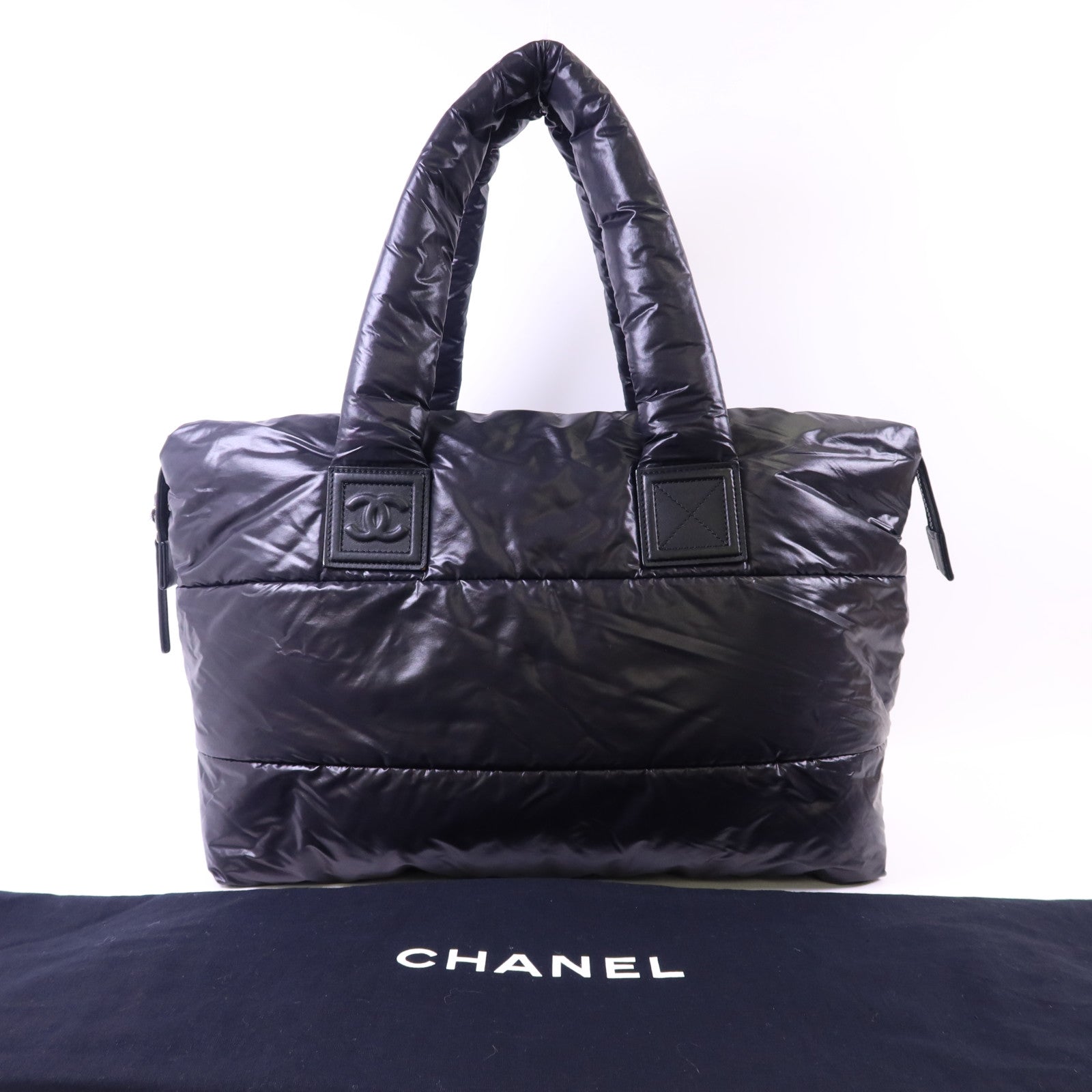 CHANEL 尼龍CoCo Cocoon銀扣肩背袋/手挽袋