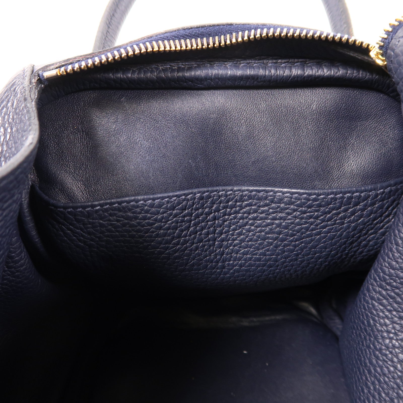 HERMES 【激減優惠】皮革Lindy 30手挽肩背兩用袋Blue Nuit