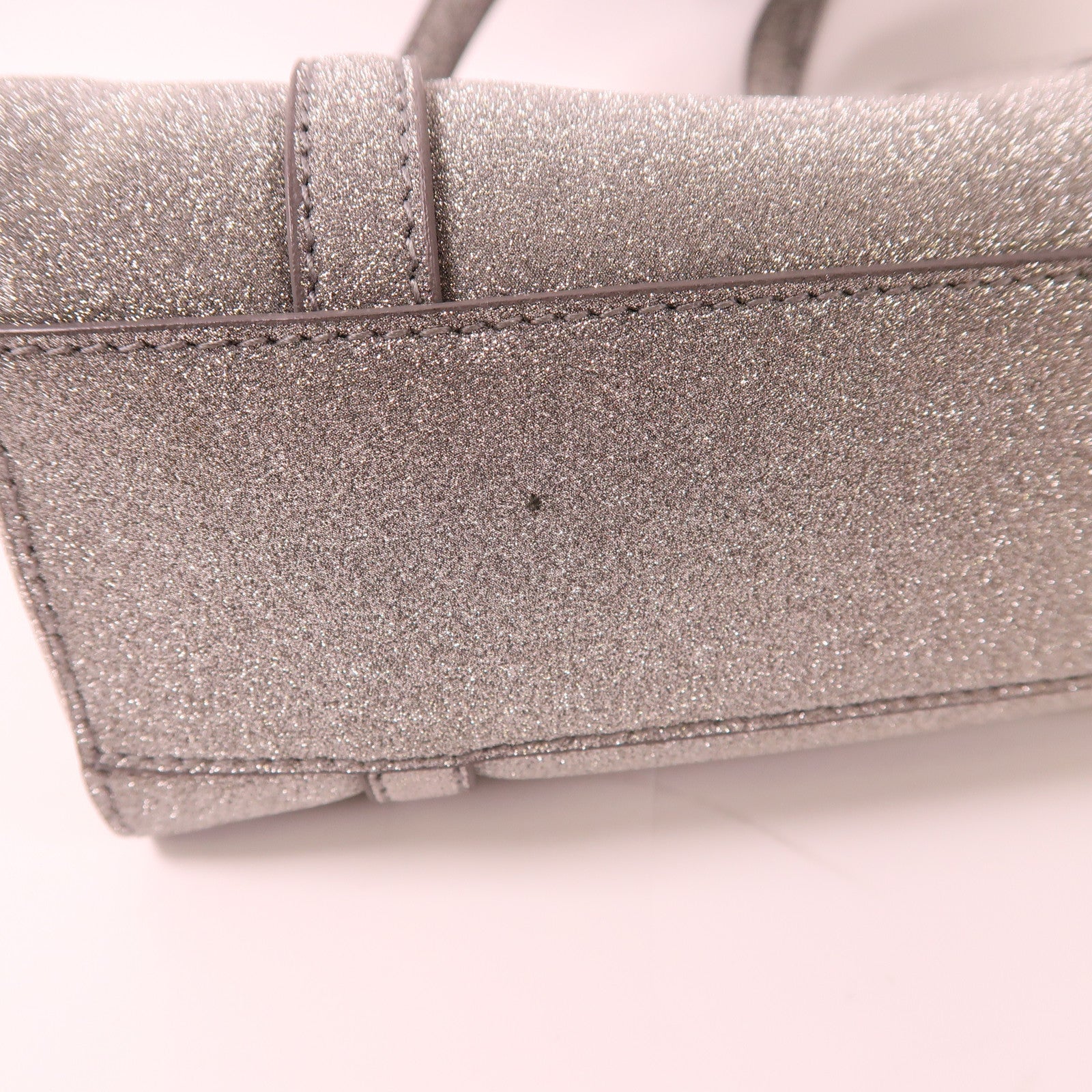 BALENCIAGA 2 Way Bag Leather Silver