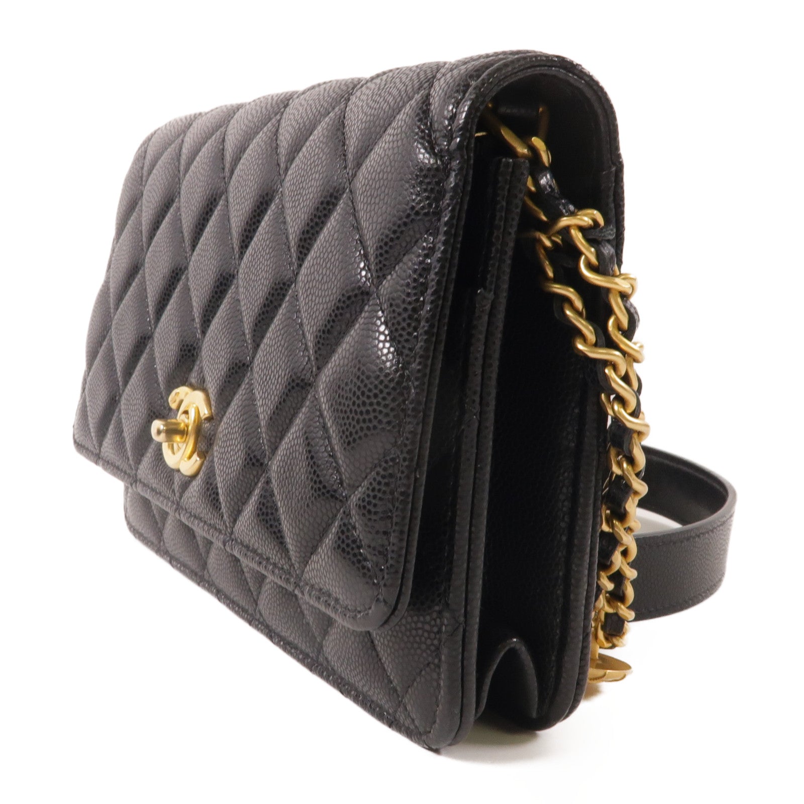 CHANEL 牛皮皮革WOC Wallet On Chain金扣鏈帶肩背袋