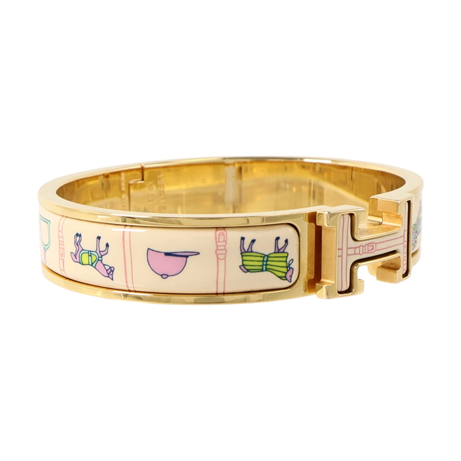 HERMES 金屬/琺瑯Clic H Bangle手鐲