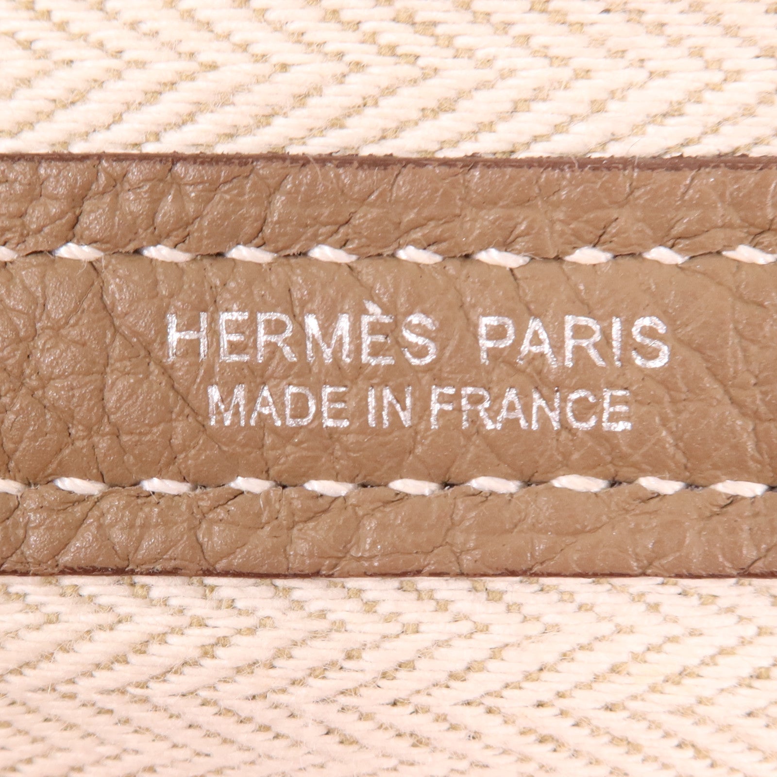 HERMES Negonda皮革Garden Party PM銀扣手挽袋Etoupe