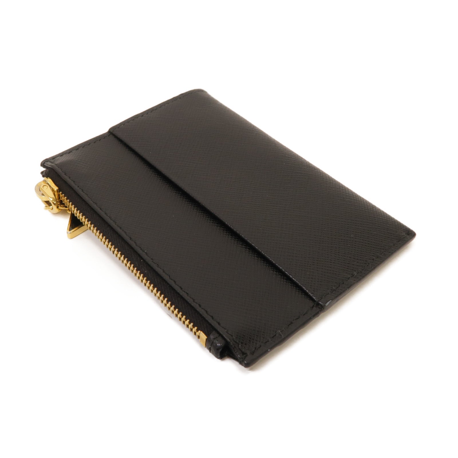 PRADA 牛皮皮革Card Case金扣卡片套黑色