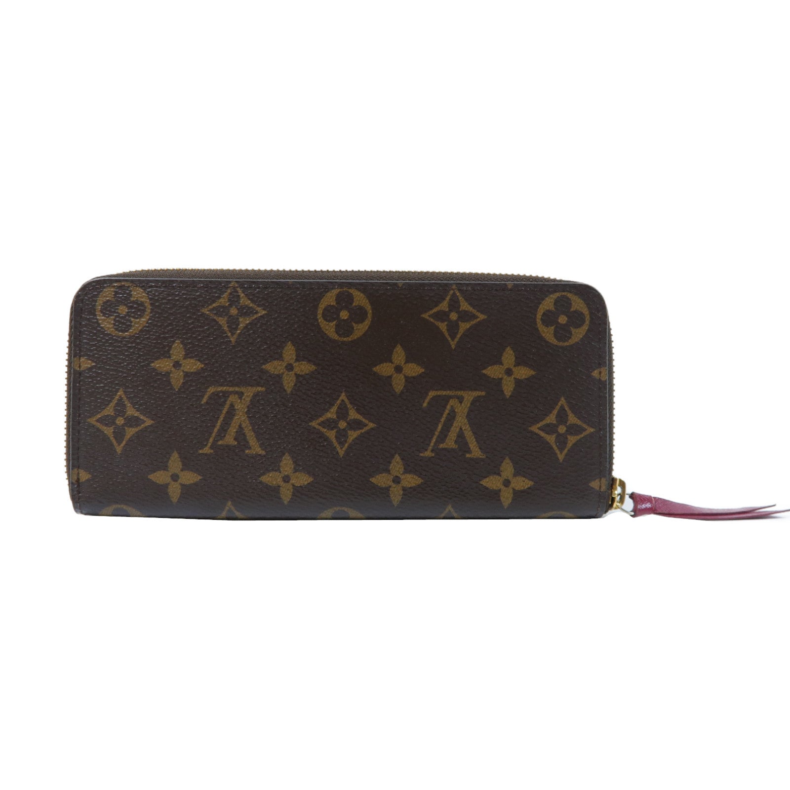 LOUIS VUITTON Monogram Portefeuille Clemence金扣拉鍊長錢包啡色