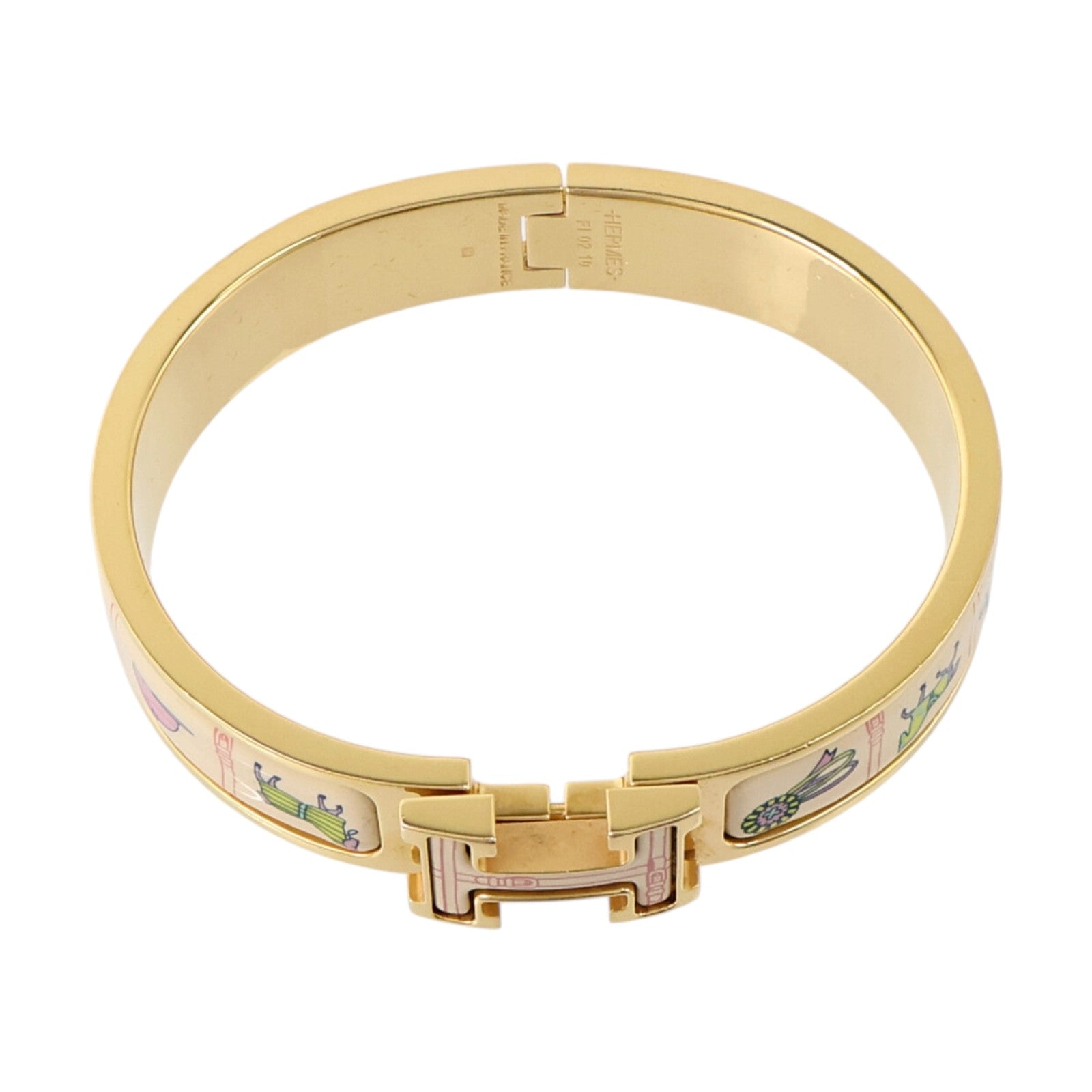 HERMES 金屬/琺瑯Clic H Bangle手鐲