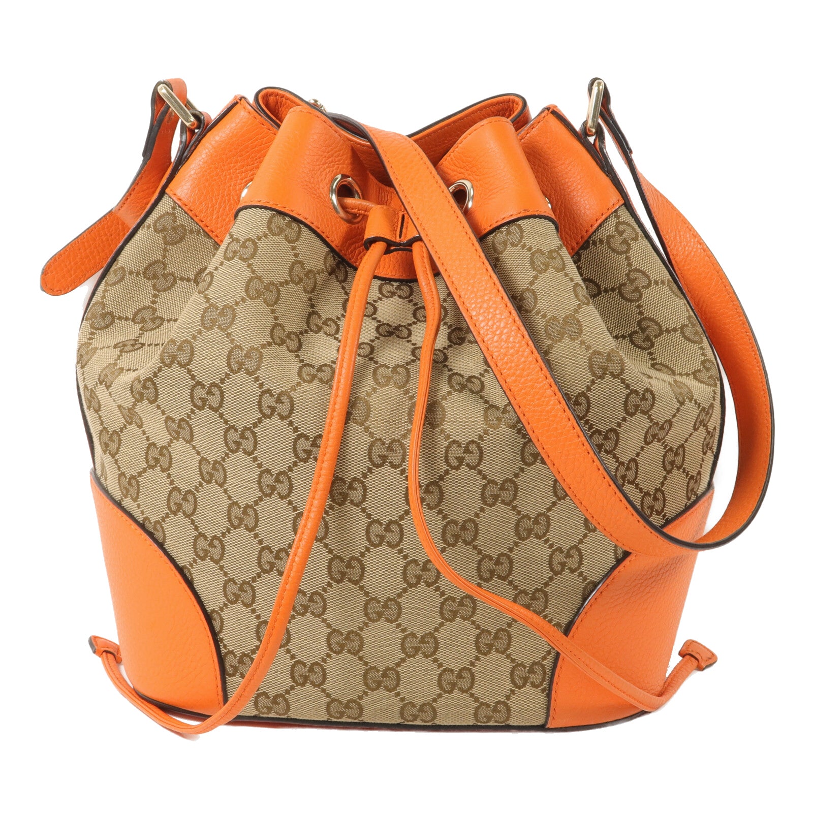 GUCCI 帆布/牛皮皮革GG Canvas Bucket肩背袋