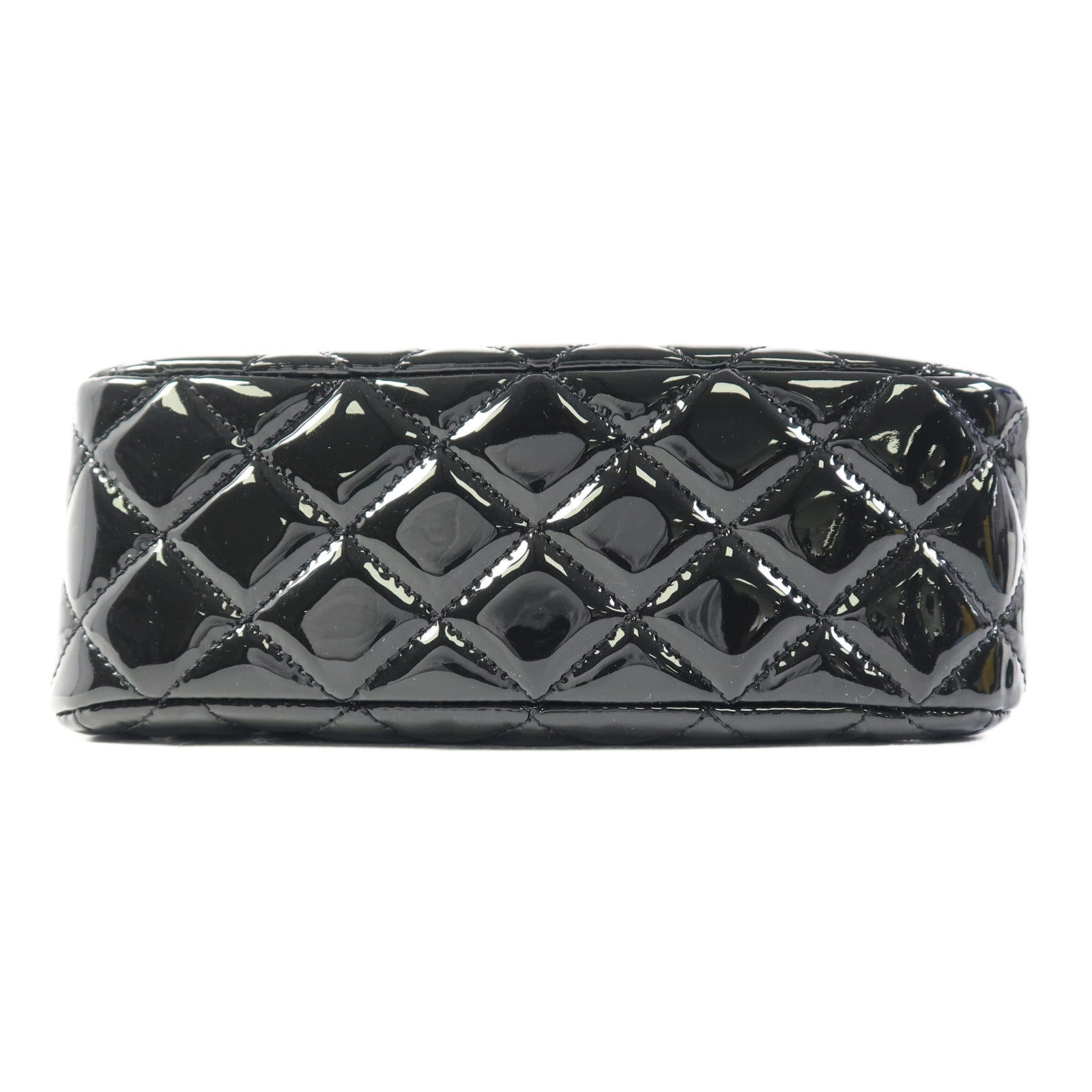 CHANEL 漆皮皮革Mini Classic 20金扣鏈帶肩背袋