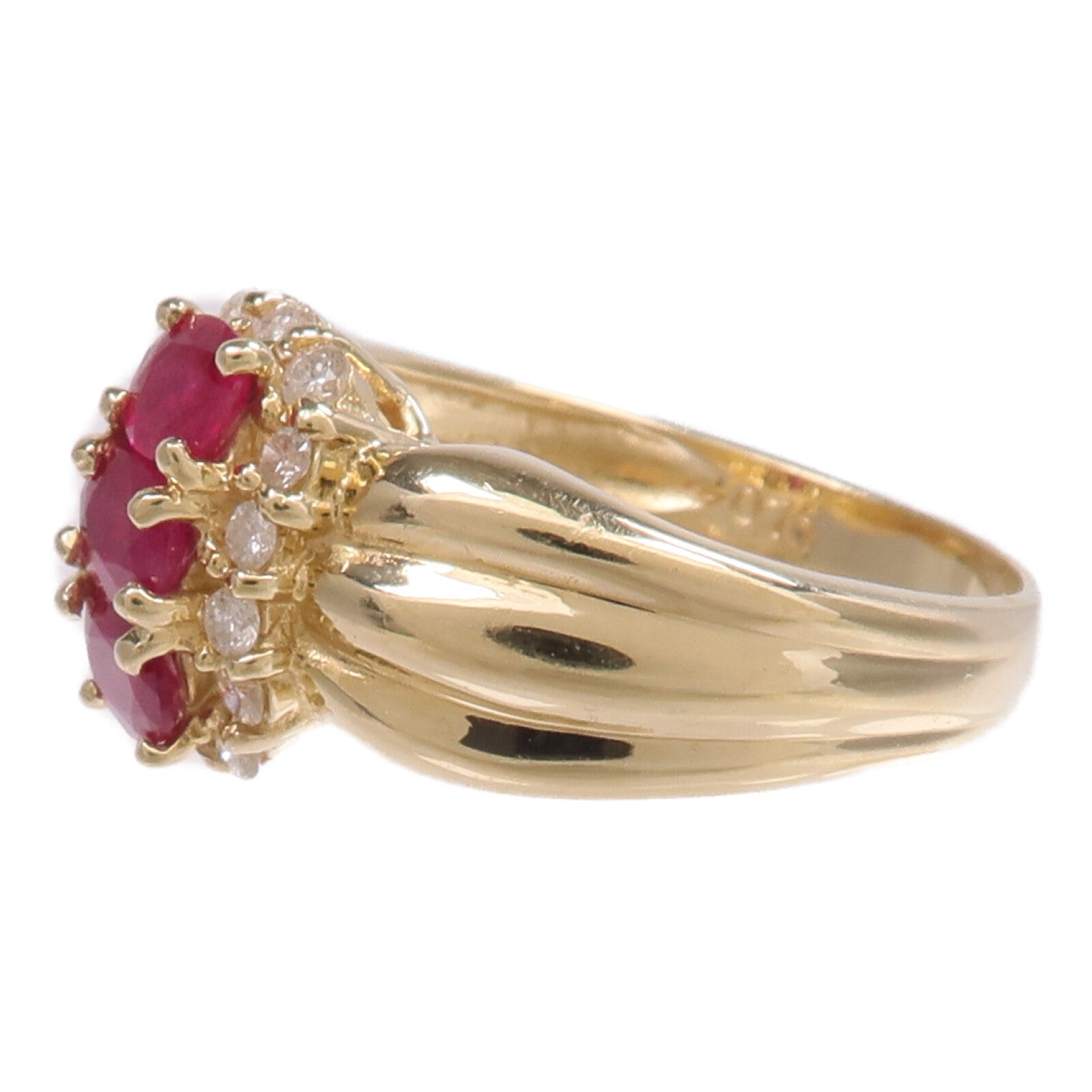 JEWELRY 14K黃金Ring紅寶石/鑽石戒指