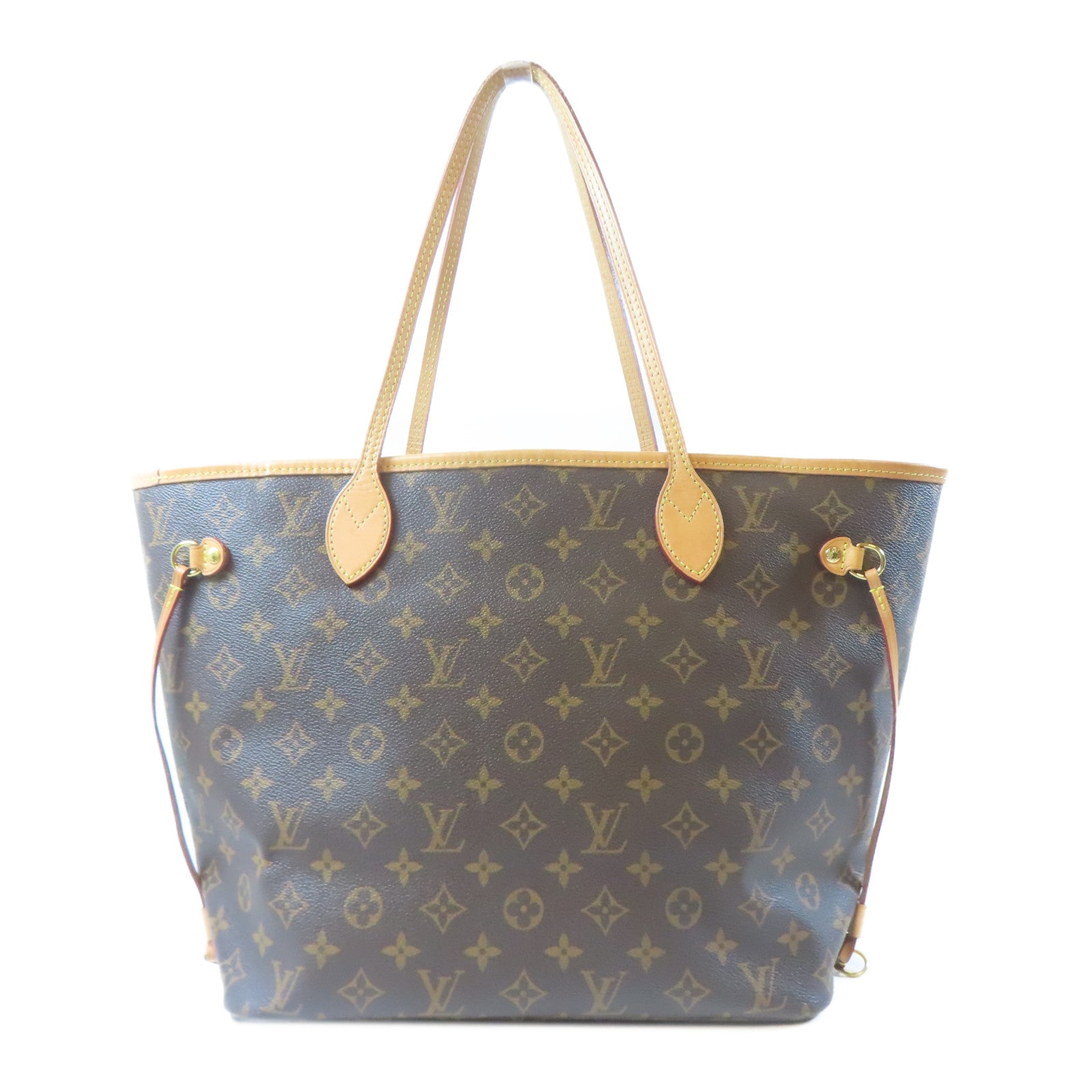 LOUIS VUITTON Monogram Neverfull MM金扣肩背袋啡色