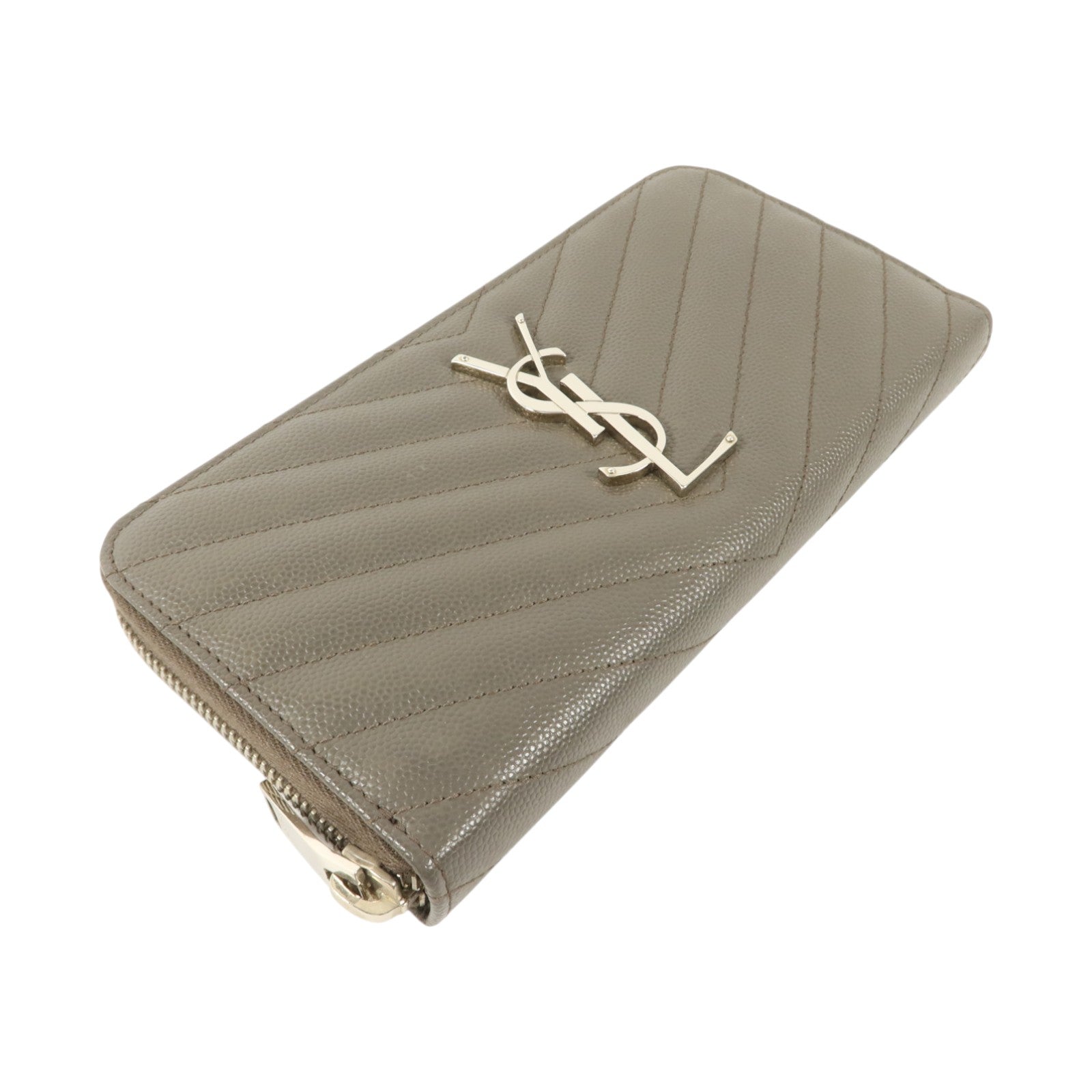 SAINT LAURENT 牛皮皮革Long Wallet銀扣長錢包