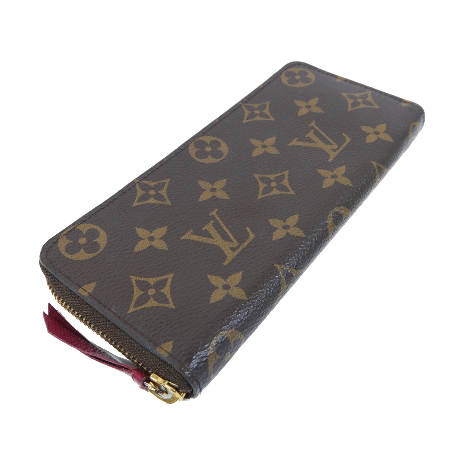LOUIS VUITTON Monogram Portefeuille Clemence金扣拉鍊長錢包啡色