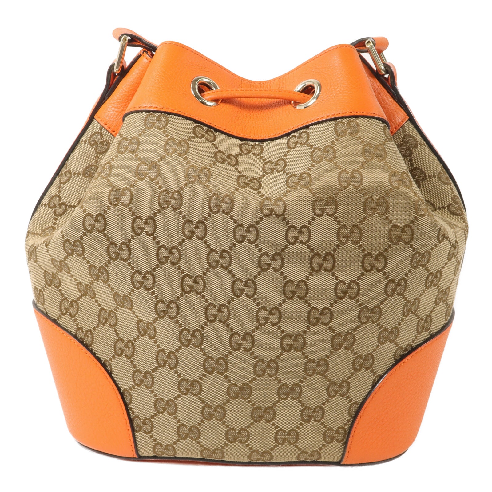 GUCCI 帆布/牛皮皮革GG Canvas Bucket肩背袋