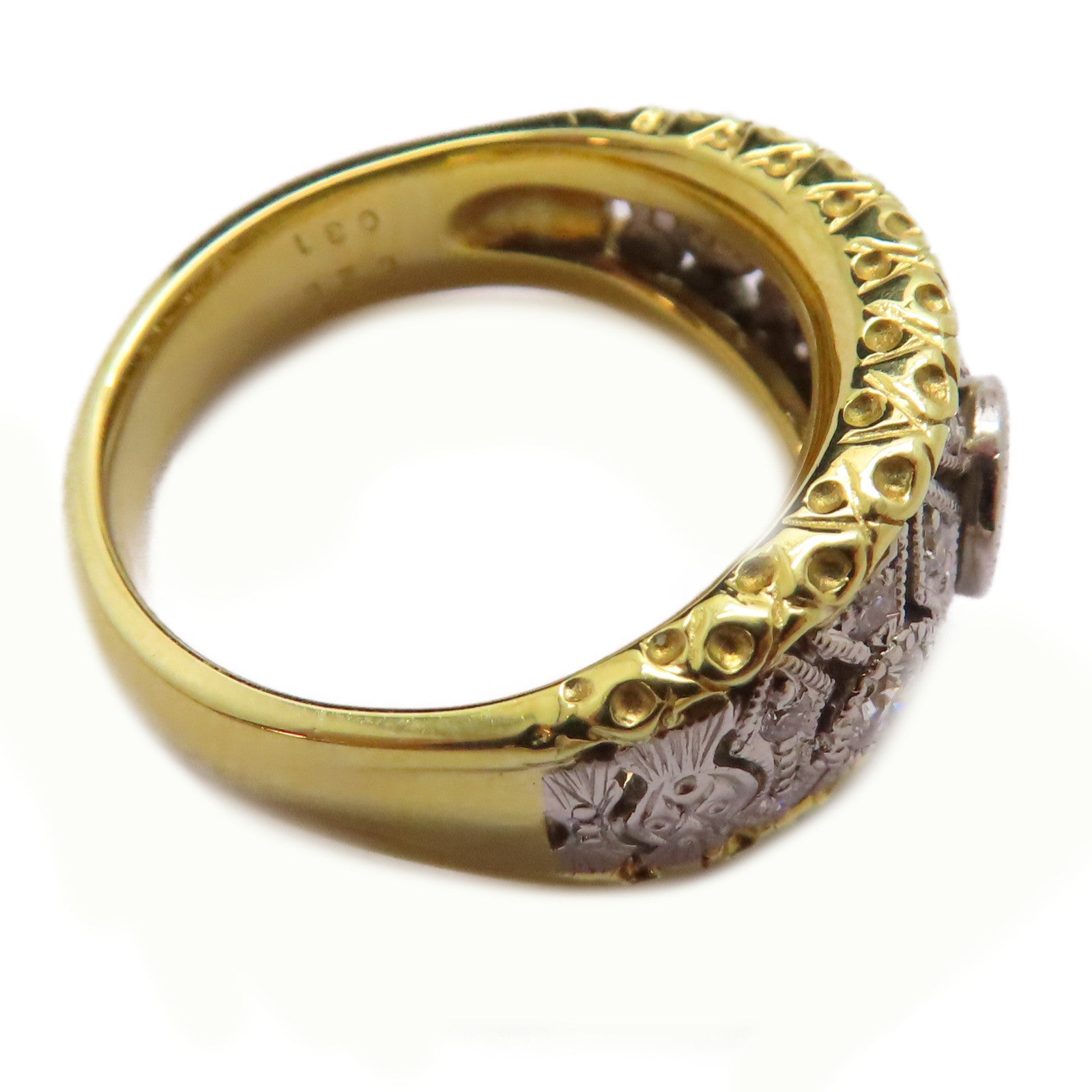 JEWELRY 18K黃金/PT900鉑金Diamond Ring 0.26ct/0.31ct鑽石戒指US#5.75