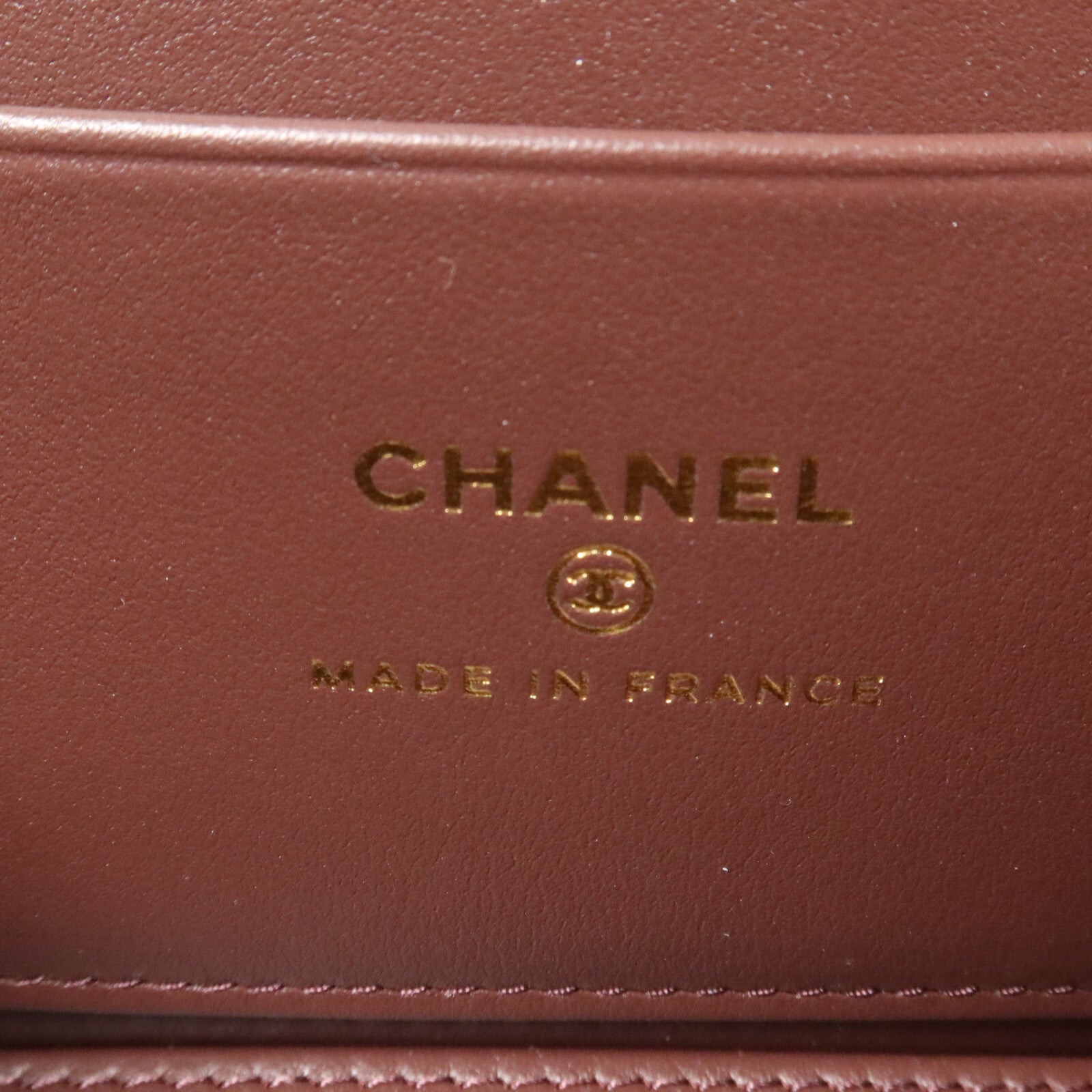 CHANEL 牛皮皮革Vanity Case鏈帶肩背袋