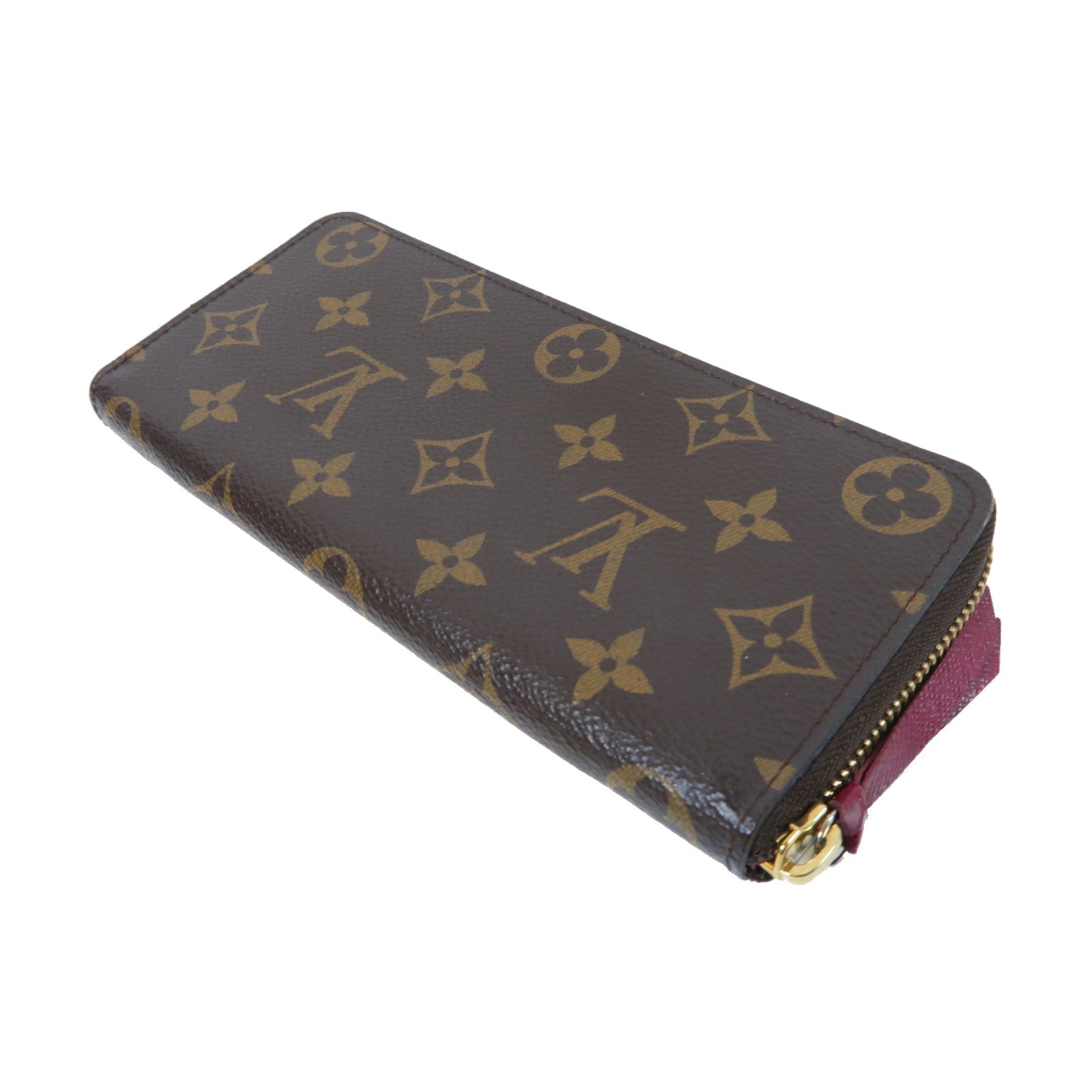 LOUIS VUITTON Monogram Portefeuille Clemence金扣拉鍊長錢包啡色