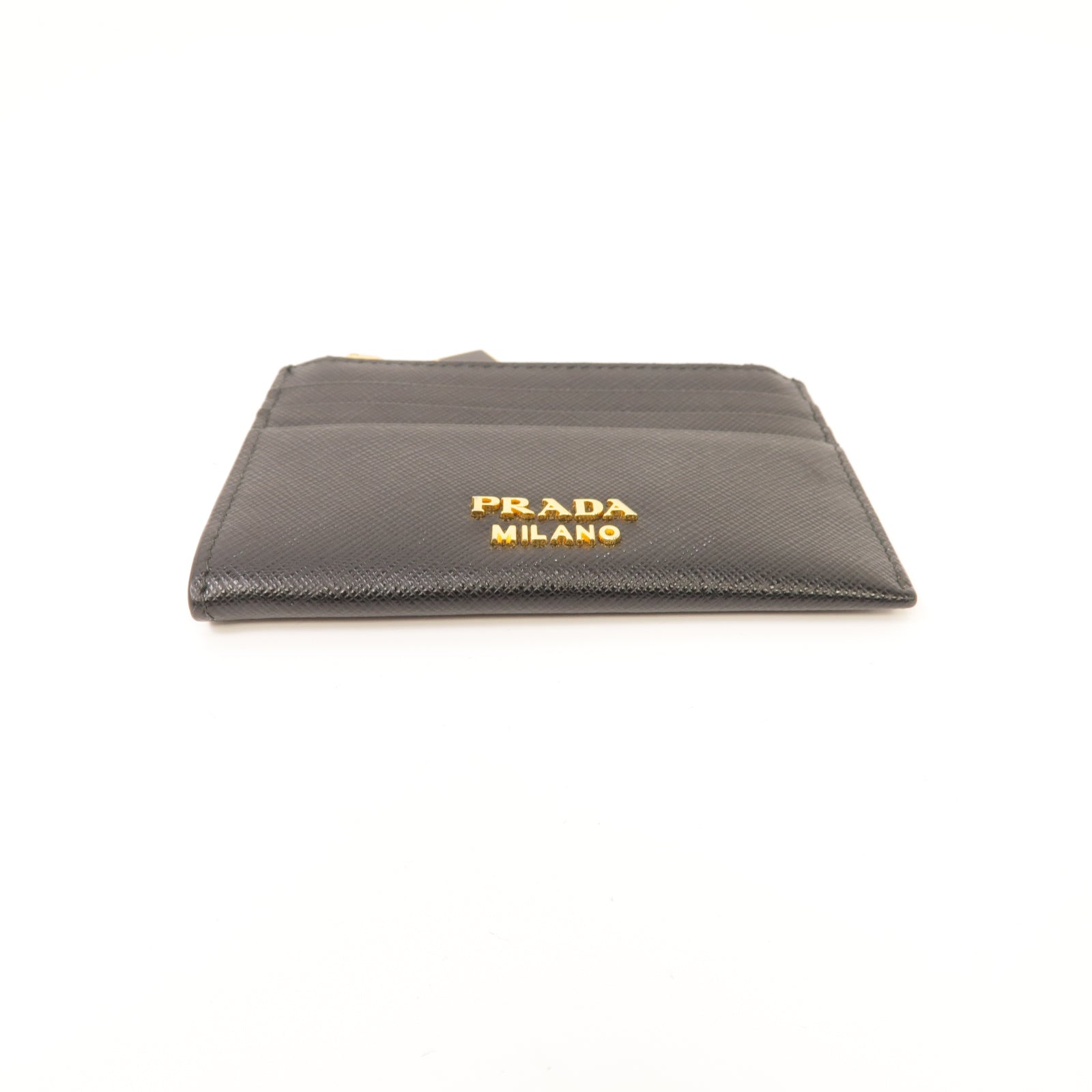 PRADA 牛皮皮革Card Case金扣卡片套黑色