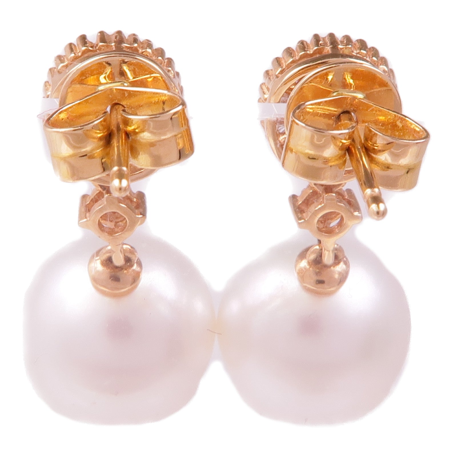 JEWELRY 18K玫瑰金Pearl Diamond Earrings珍珠/鑽石耳環
