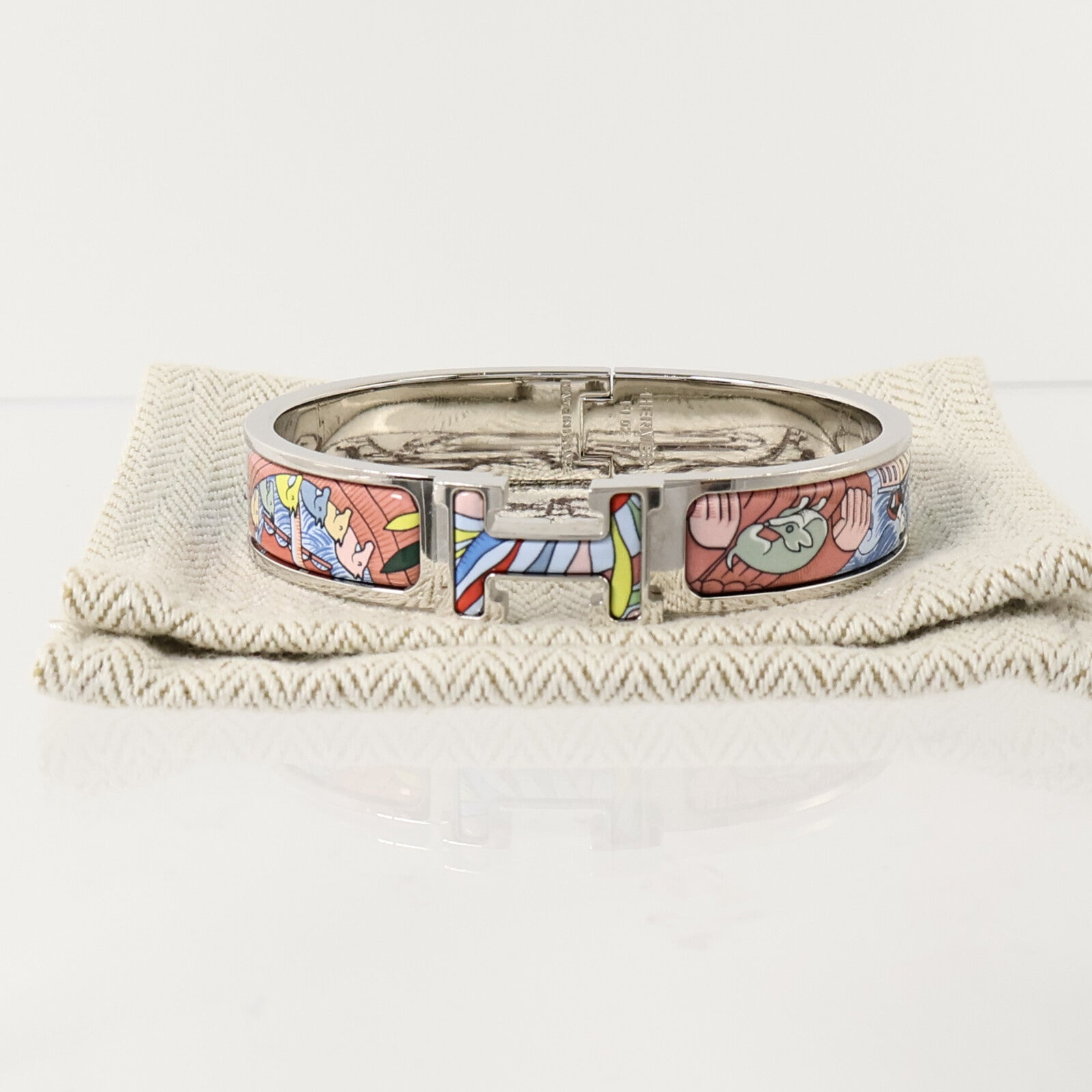 HERMES 金屬/琺瑯Clic H Bangle手鐲