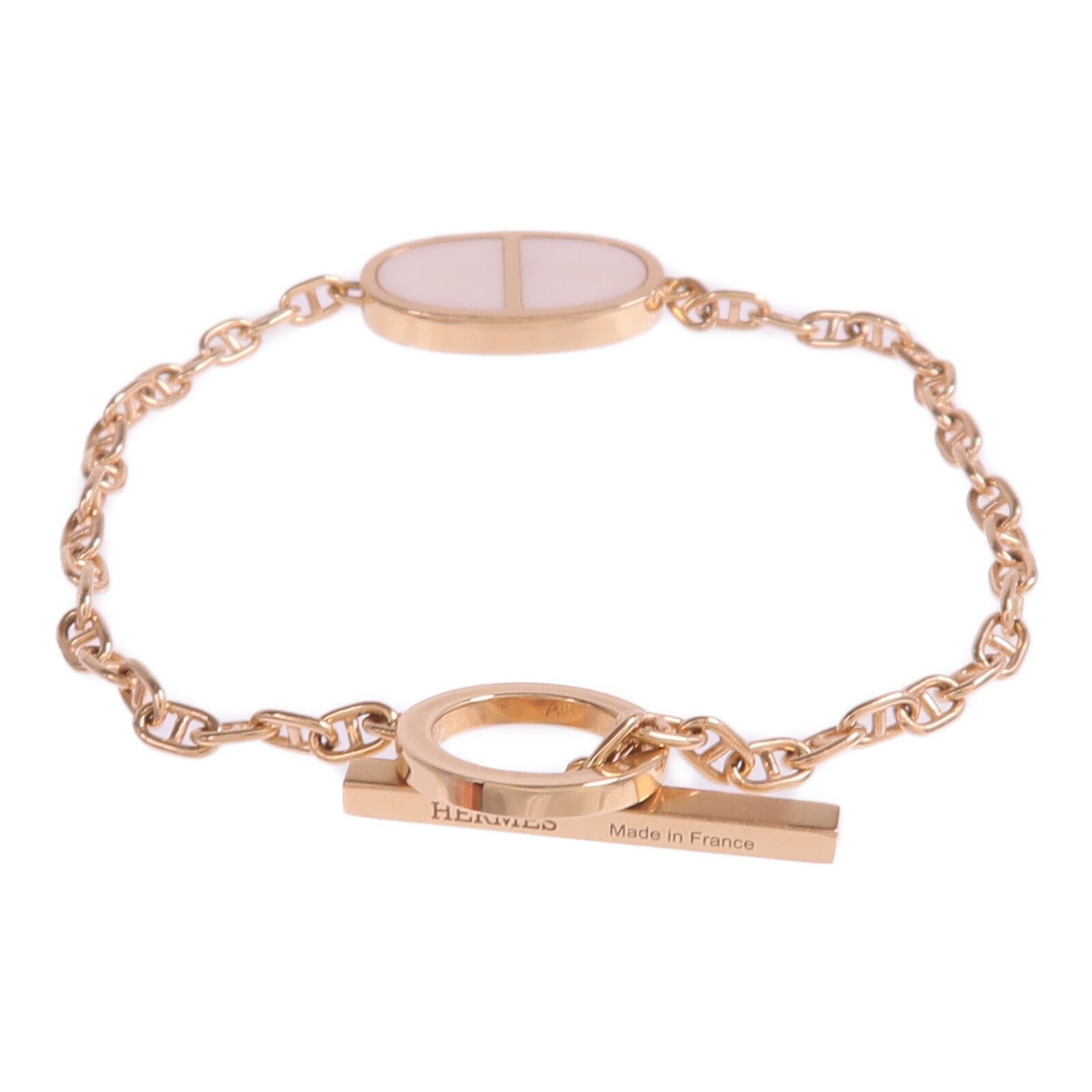 HERMES 【激減優惠】18K玫瑰金/陶瓷Chaine d'ancre Verso Bracelet手鏈