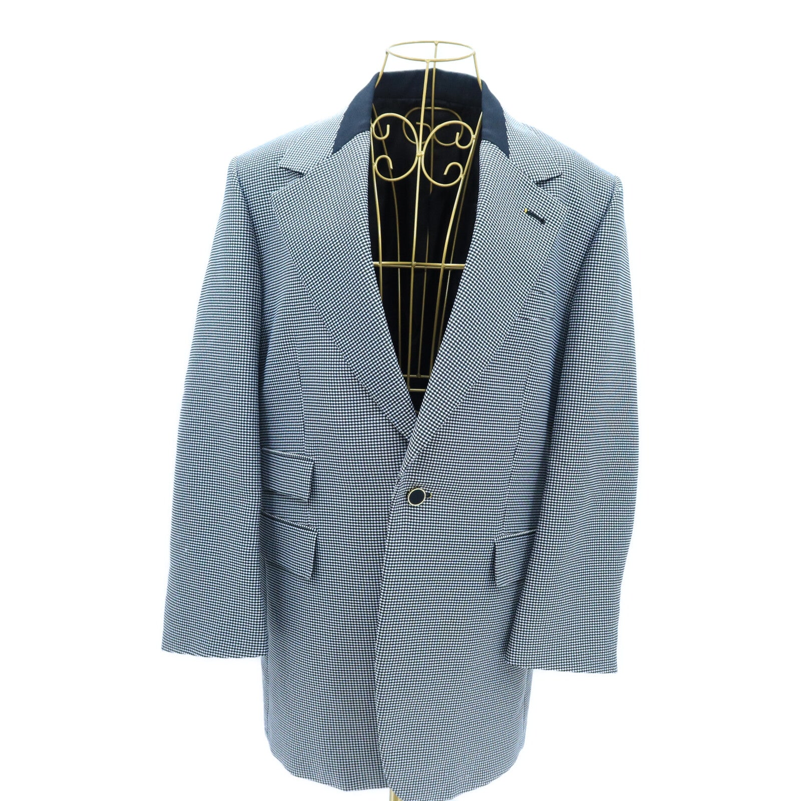 LOUIS VUITTON Polyester/Wool 2002 Houndstooth Print Blazer