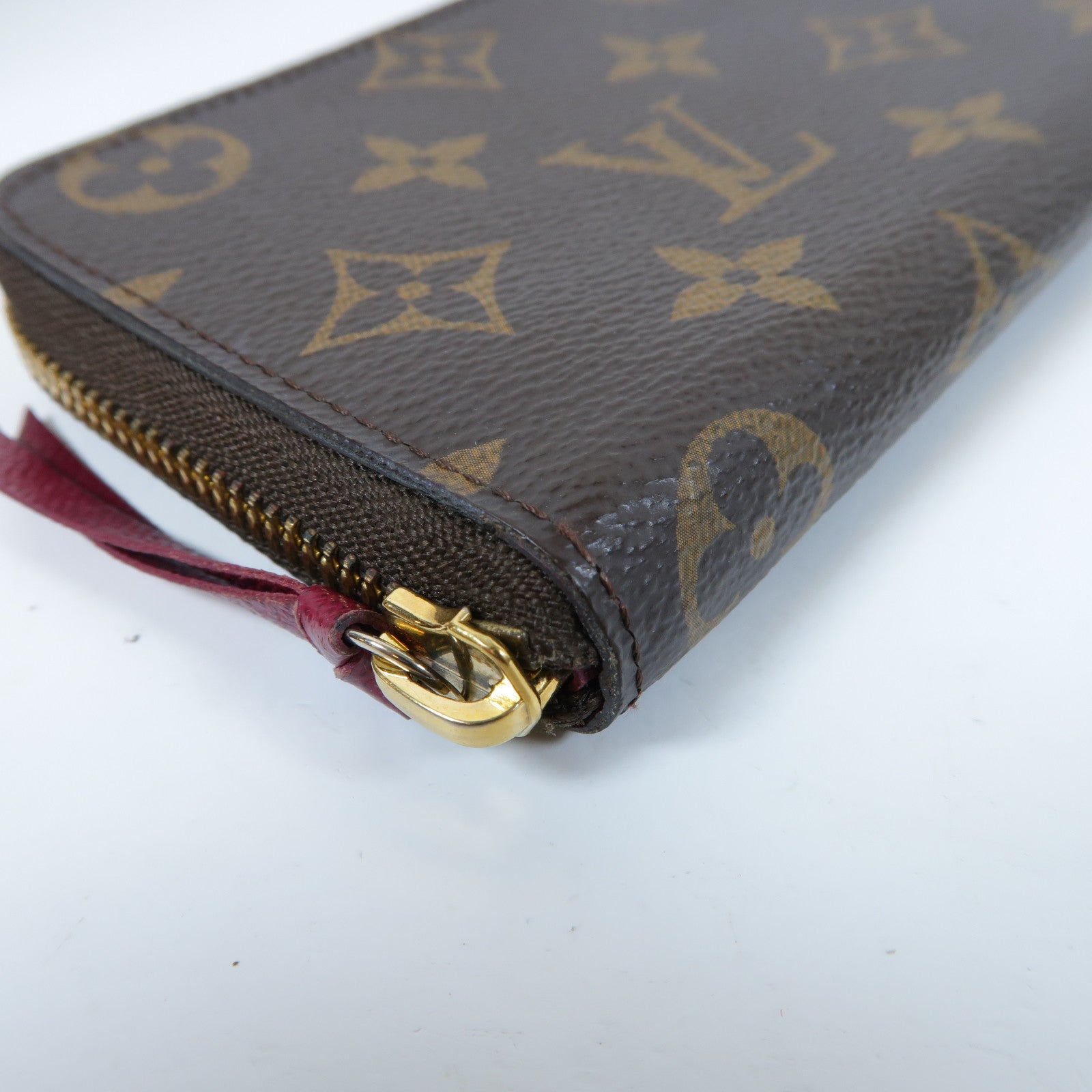 LOUIS VUITTON Monogram Portefeuille Clemence金扣拉鍊長錢包啡色
