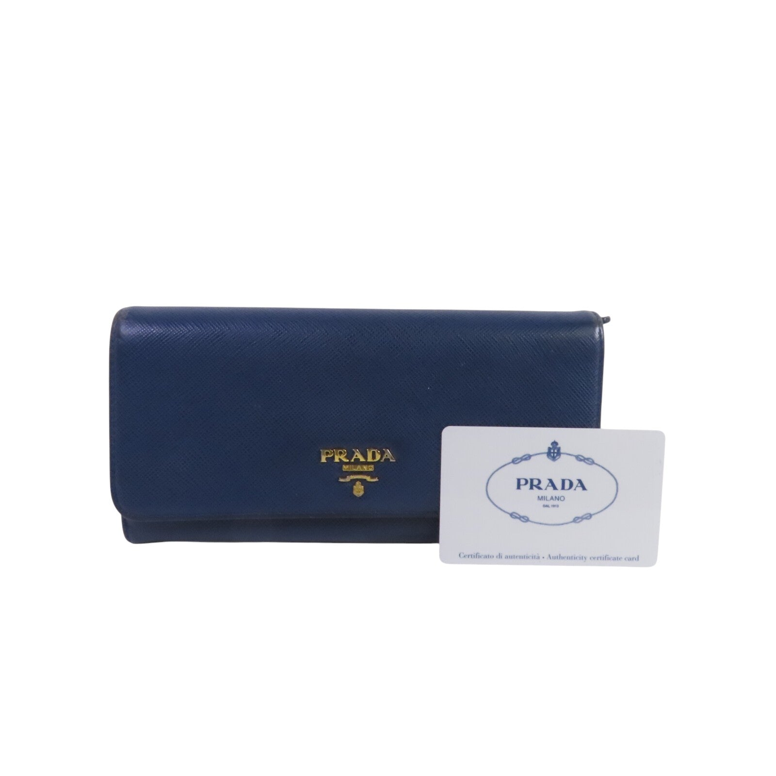 PRADA Saffiano皮革Long Wallet金扣長錢包