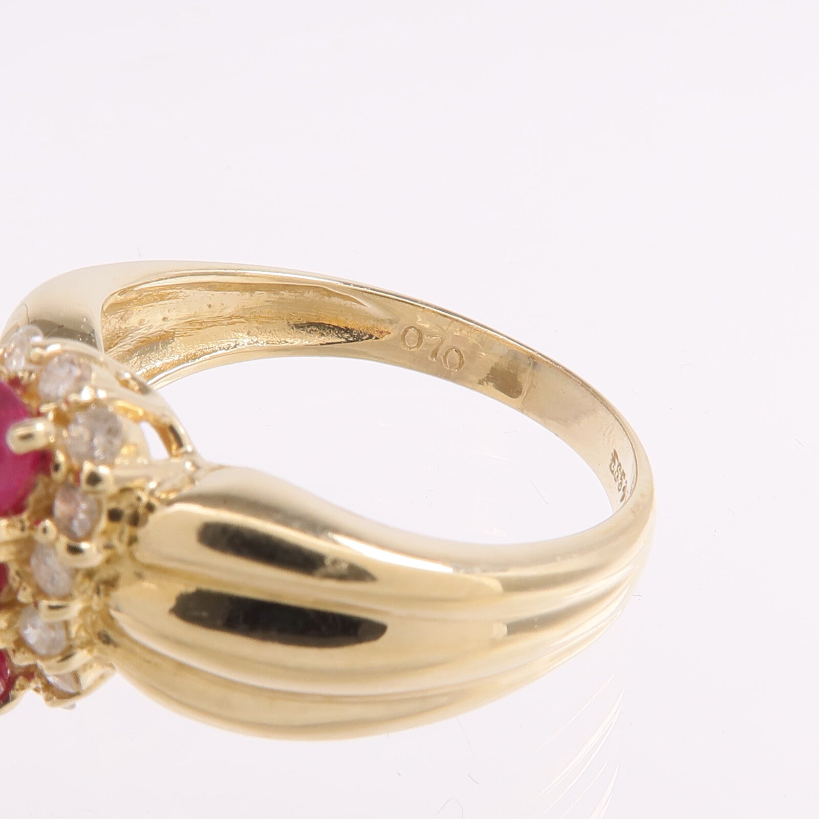 JEWELRY 14K黃金Ring紅寶石/鑽石戒指