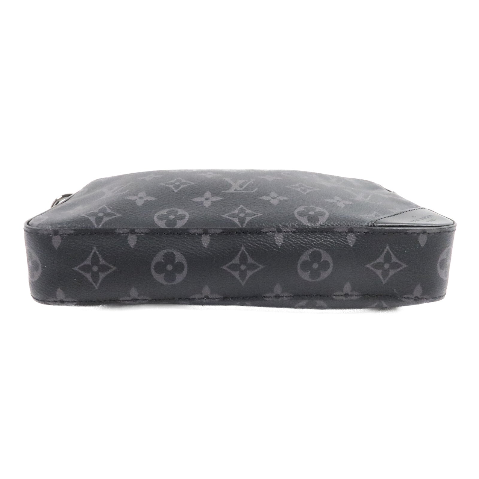 LOUIS VUITTON Monogram Eclipse Reverse Trio Messenger銀扣肩背袋灰色