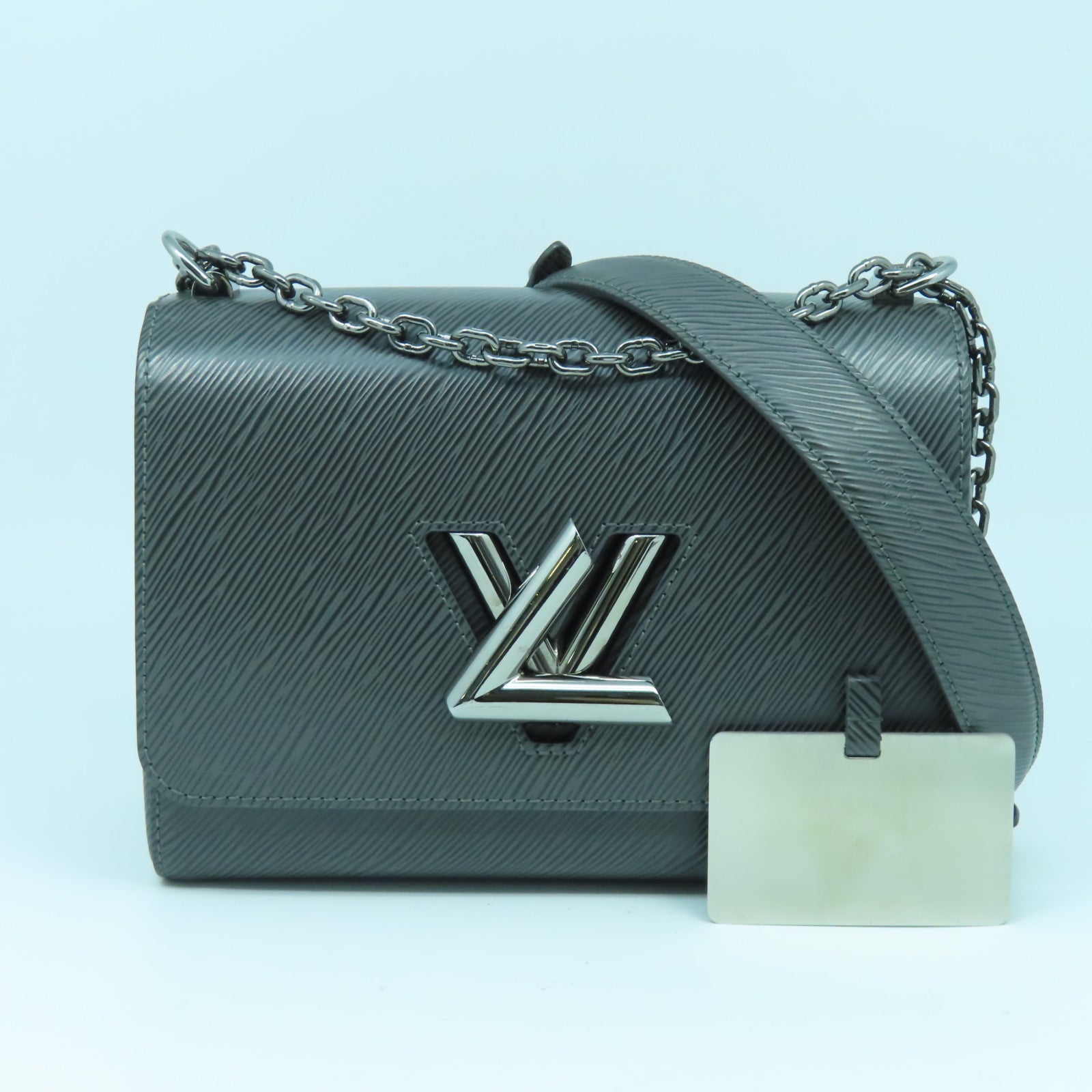 LOUIS VUITTON 【激減優惠】Epi Twist MM銀扣鏈帶肩背袋灰色