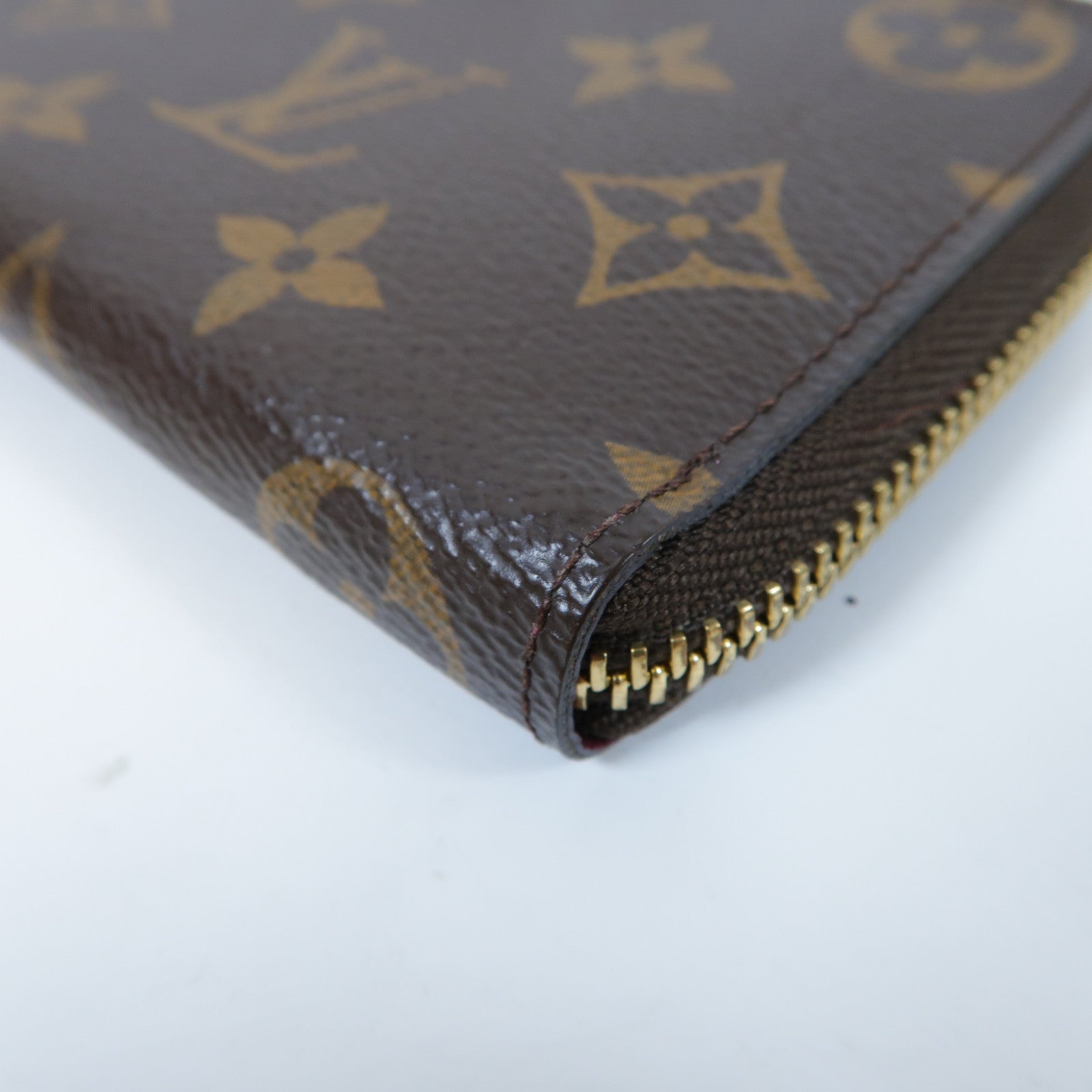 LOUIS VUITTON Monogram Portefeuille Clemence金扣拉鍊長錢包啡色