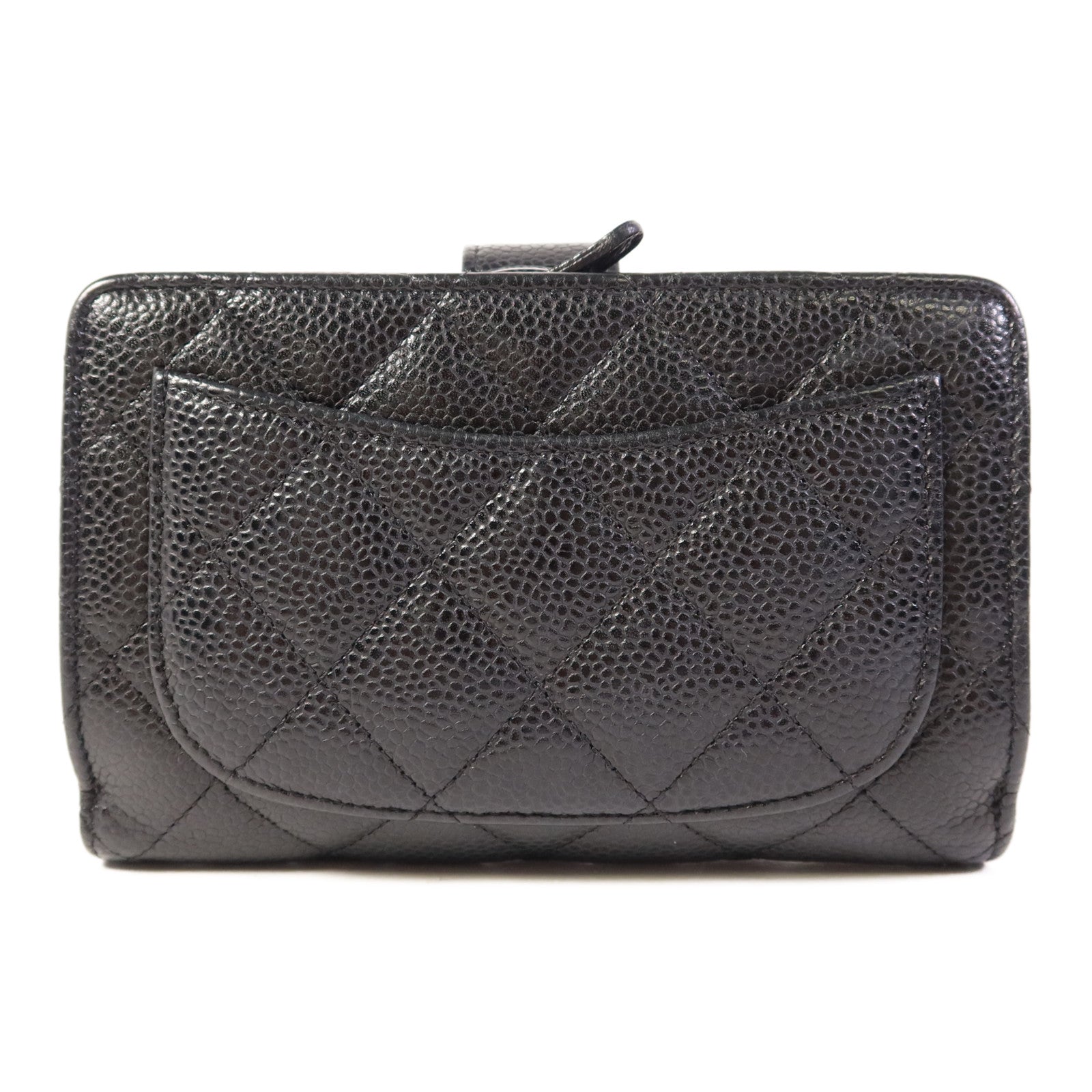 CHANEL 牛皮皮革Bifold Wallet金扣錢包