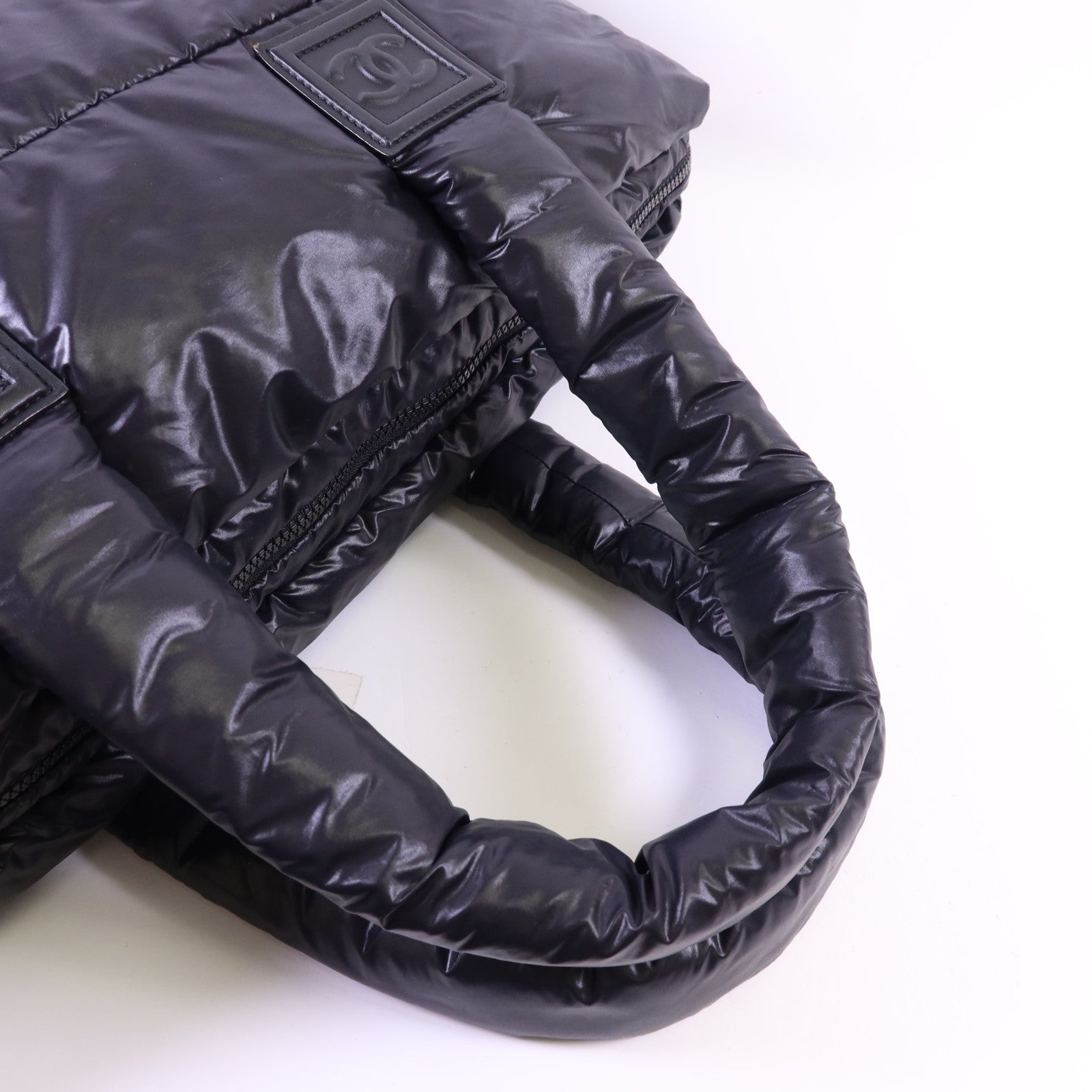 CHANEL 尼龍CoCo Cocoon銀扣肩背袋/手挽袋