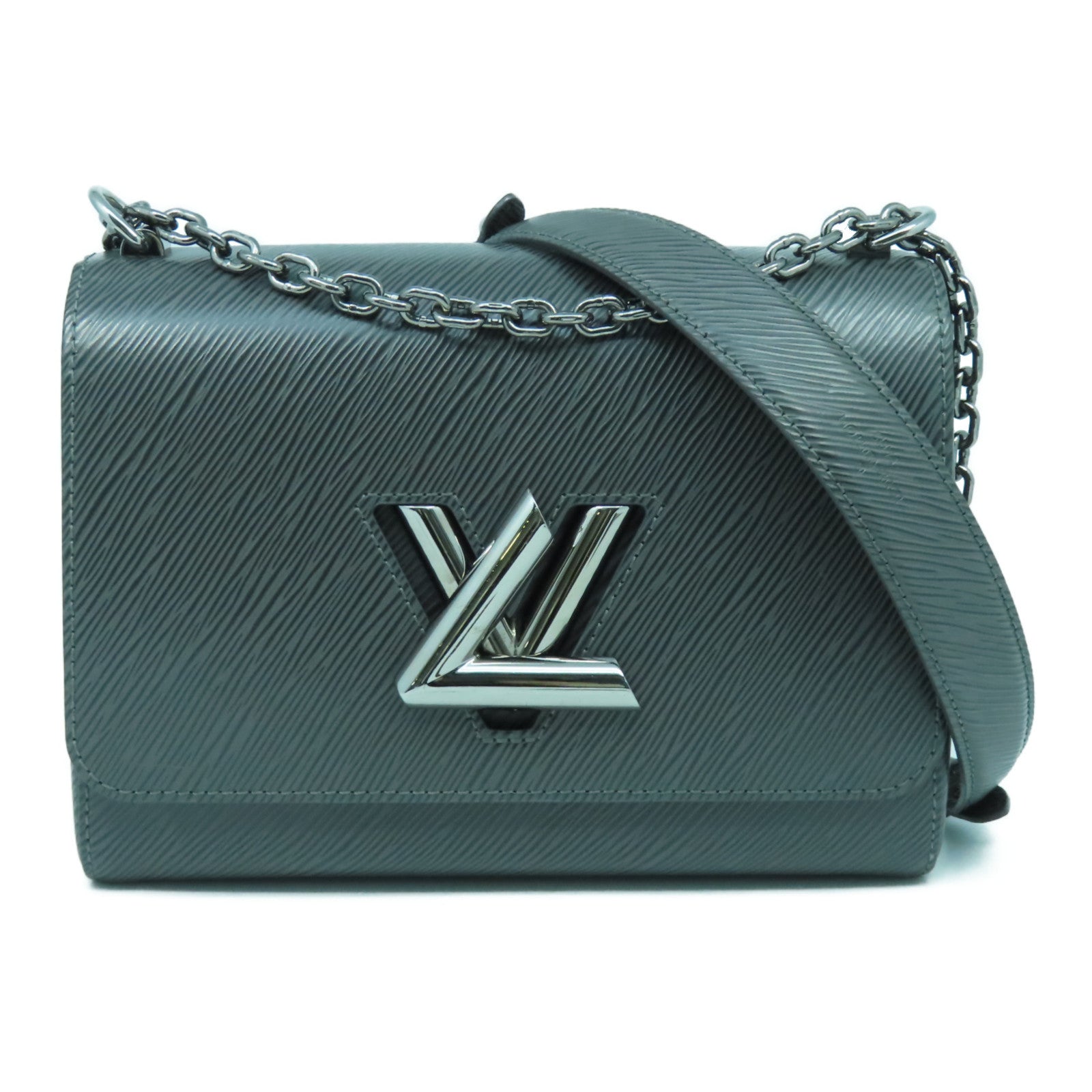LOUIS VUITTON 【激減優惠】Epi Twist MM銀扣鏈帶肩背袋灰色