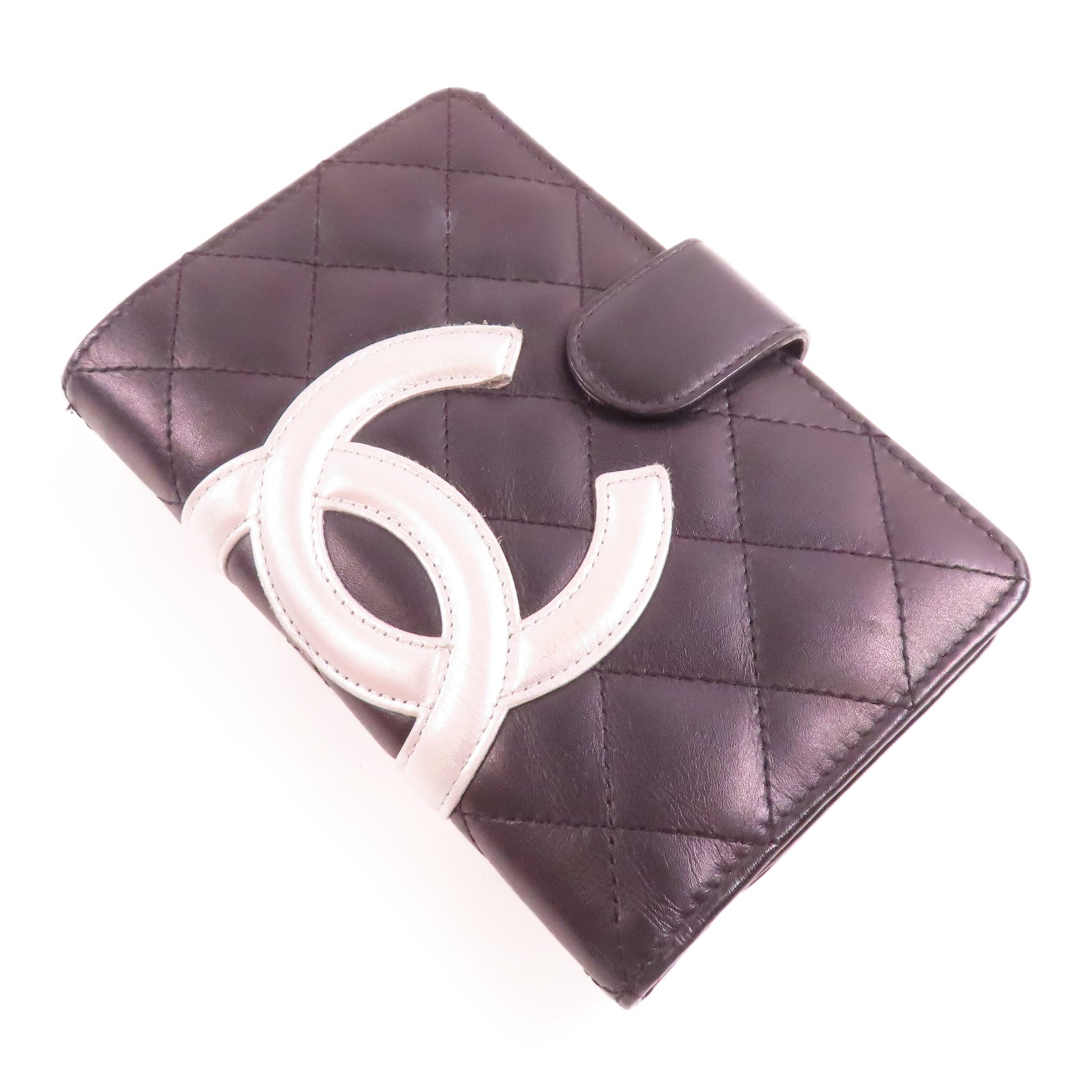 CHANEL 牛皮皮革Cambon Wallet銀扣錢包