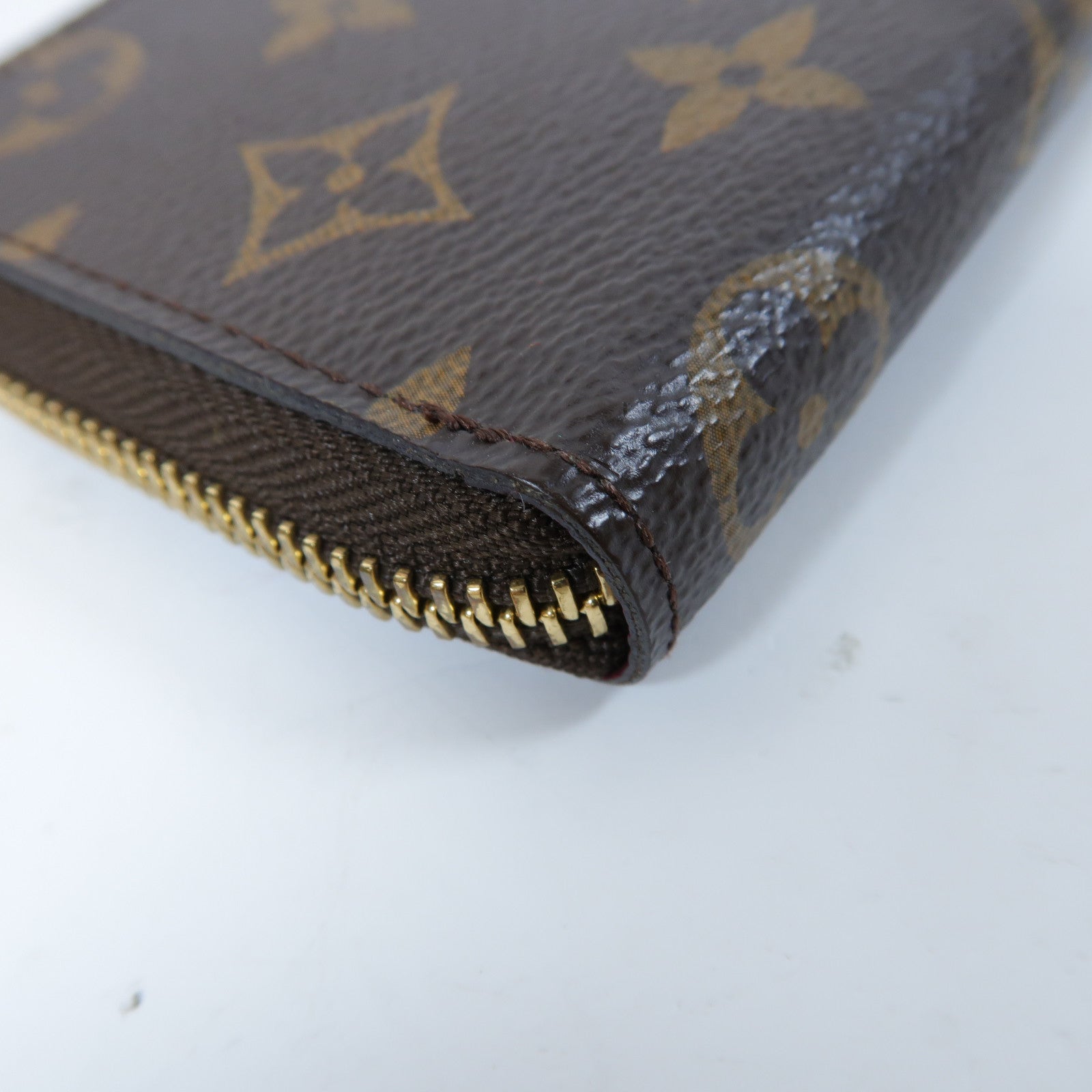 LOUIS VUITTON Monogram Portefeuille Clemence金扣拉鍊長錢包啡色
