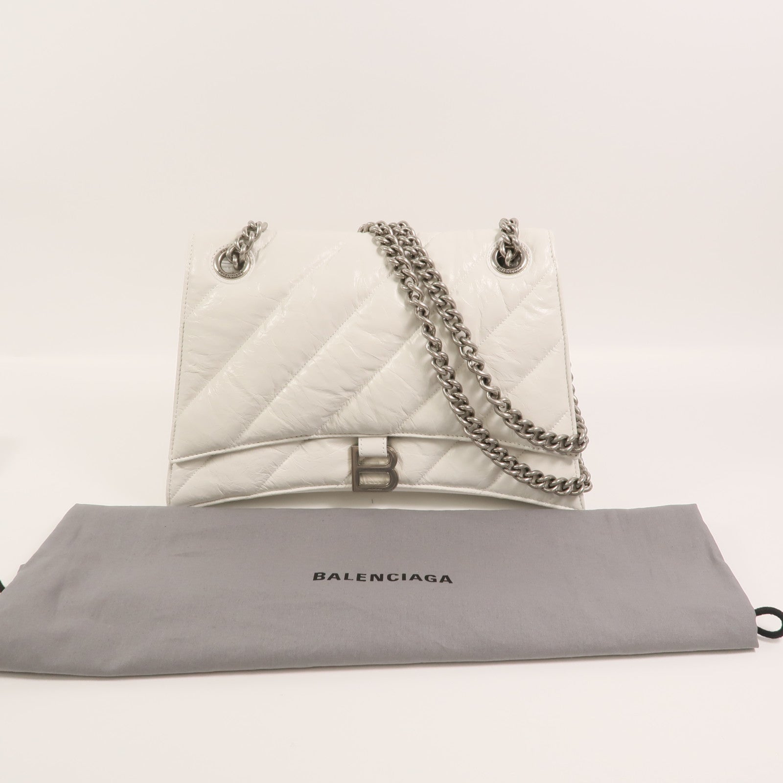 BALENCIAGA 羊皮皮革Crush Medium鏈帶肩背袋