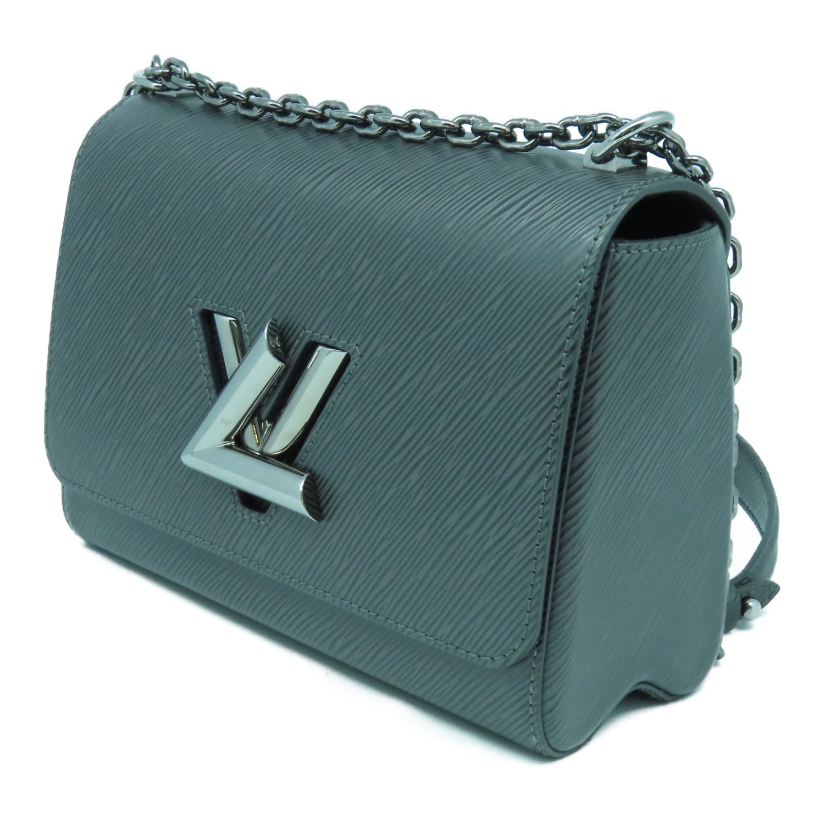 LOUIS VUITTON 【激減優惠】Epi Twist MM銀扣鏈帶肩背袋灰色