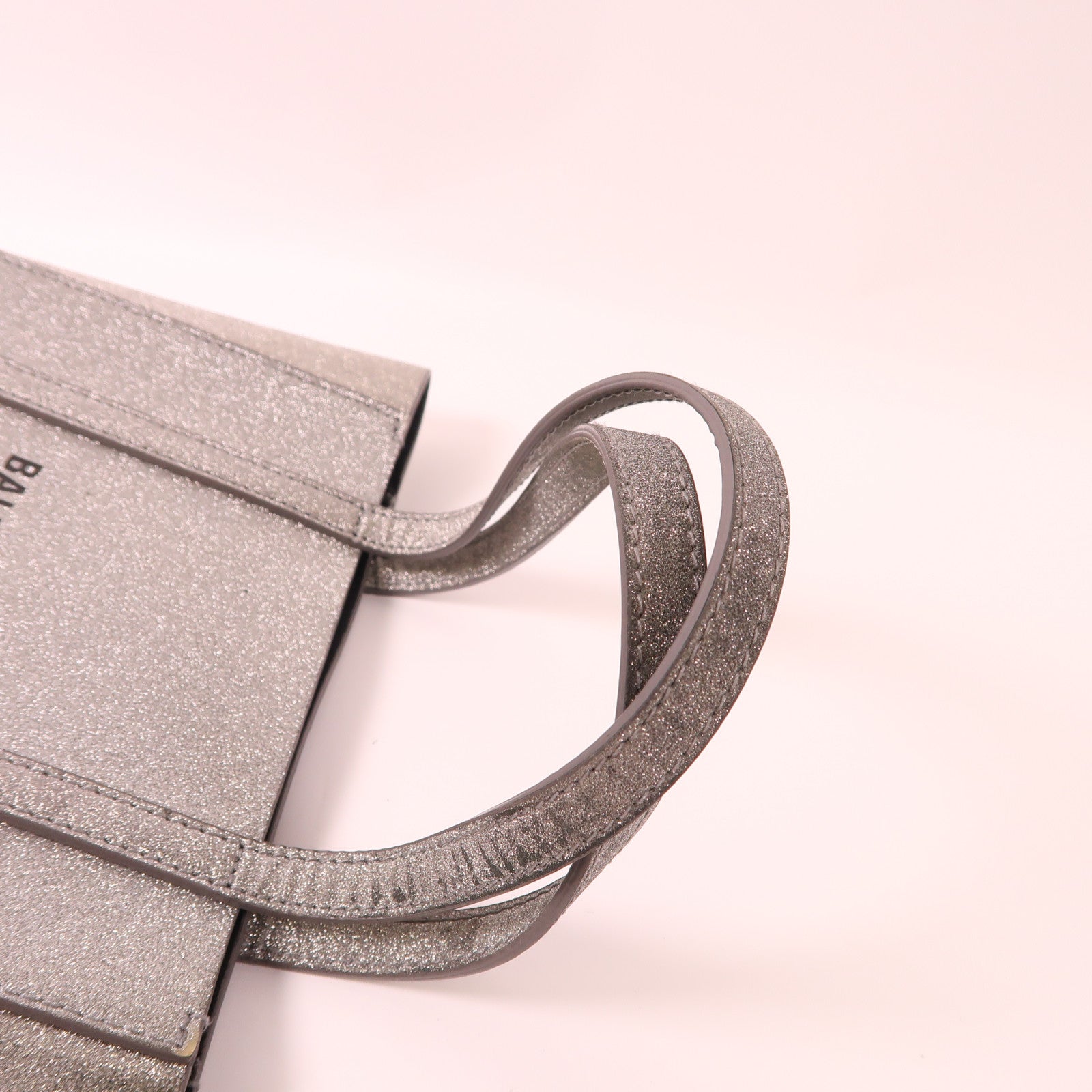 BALENCIAGA 2 Way Bag Leather Silver