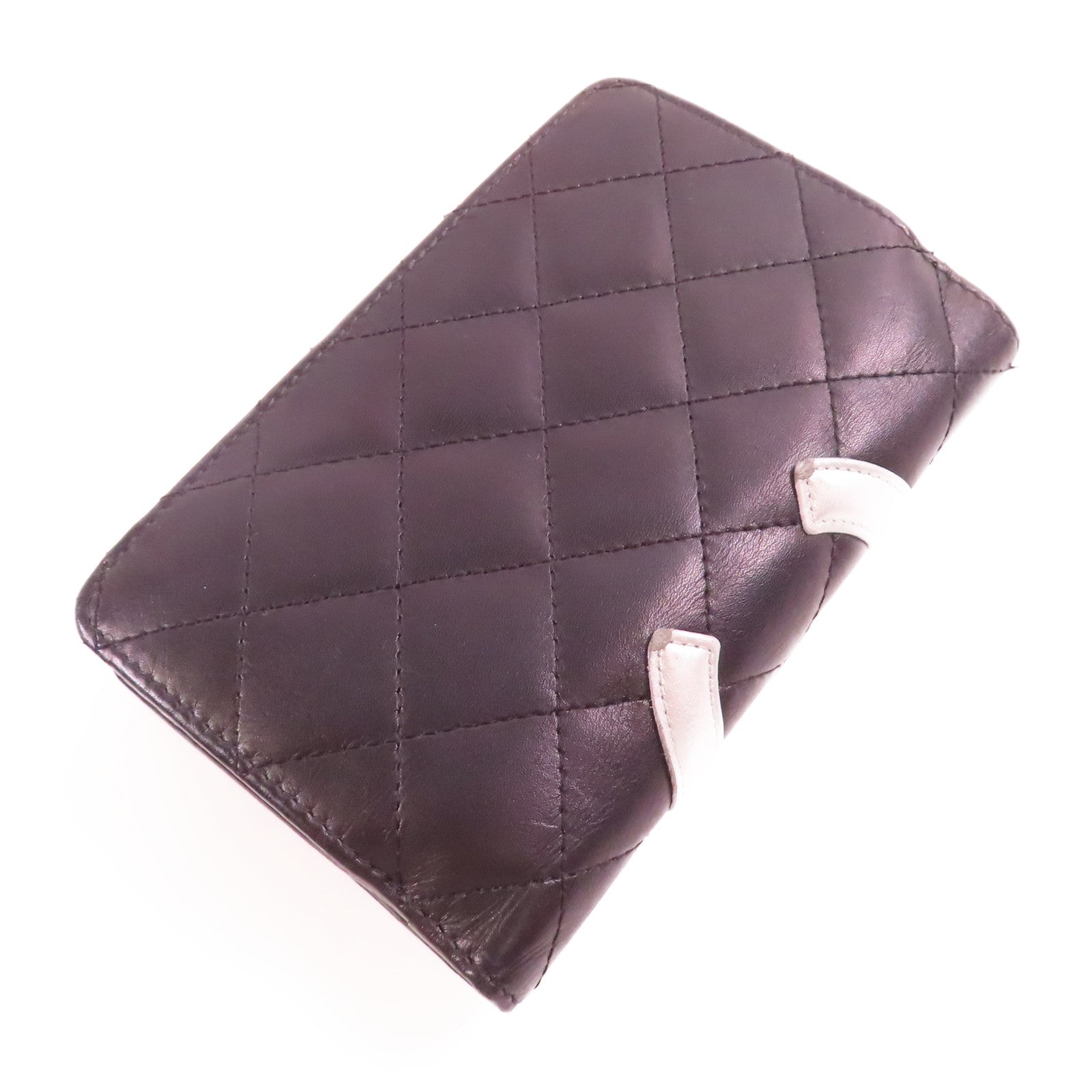 CHANEL 牛皮皮革Cambon Wallet銀扣錢包