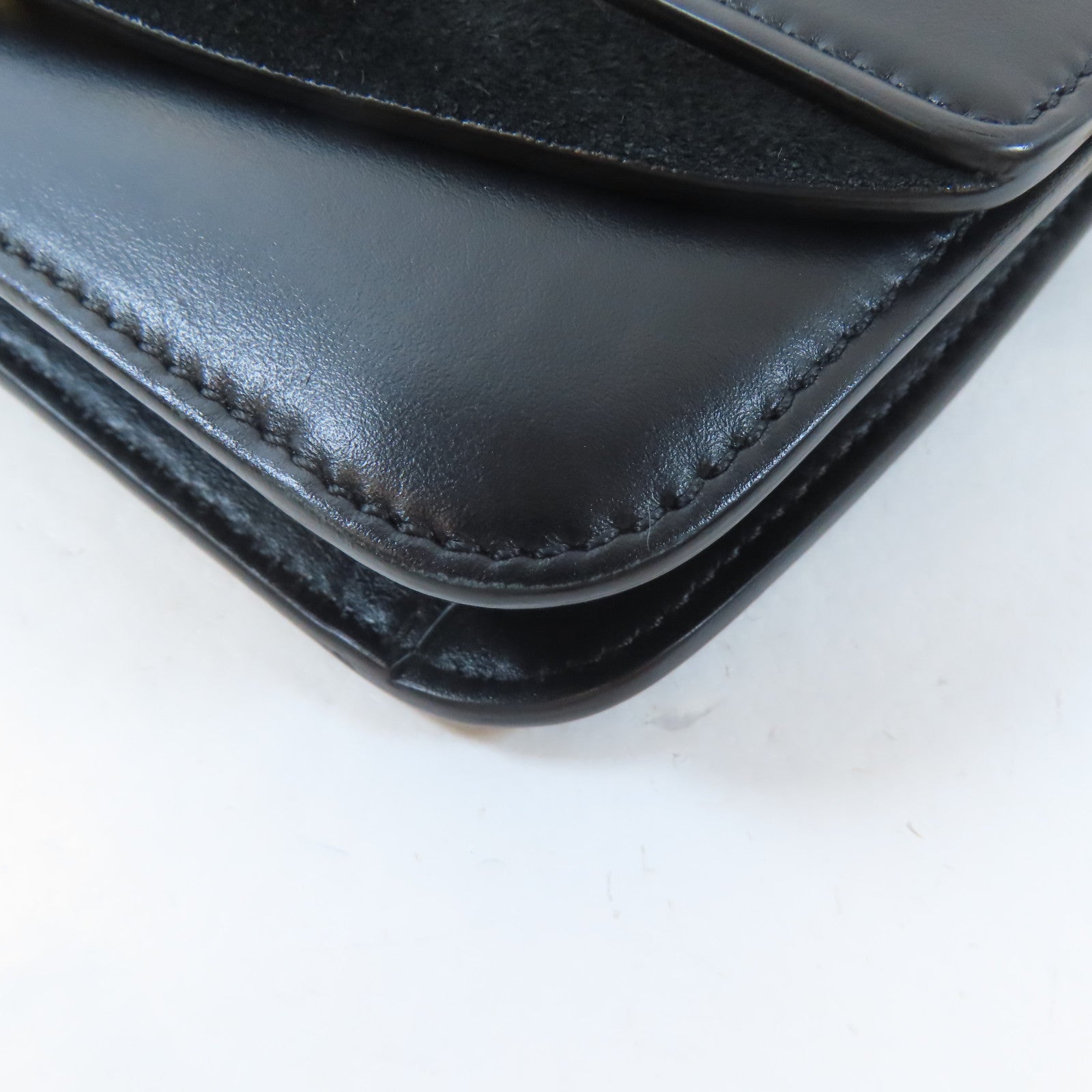 Chloe 牛皮皮革Chain Shoulder Bag金扣鏈帶肩背袋黑色
