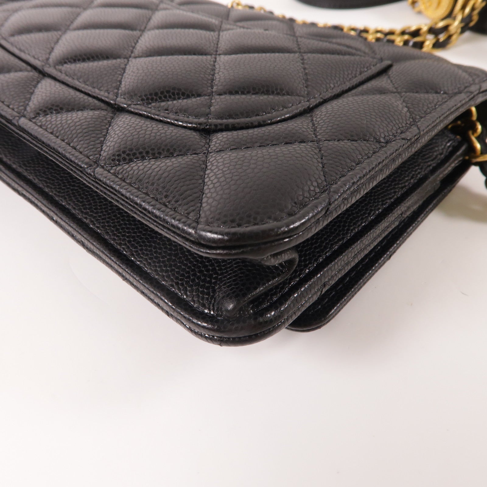 CHANEL 牛皮皮革WOC Wallet On Chain金扣鏈帶肩背袋