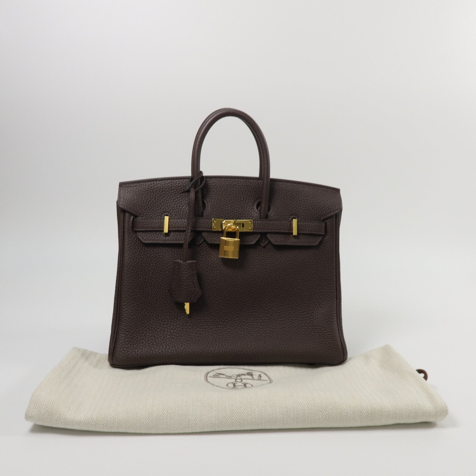 HERMES Togo皮革Birkin 25手挽袋Chocolate