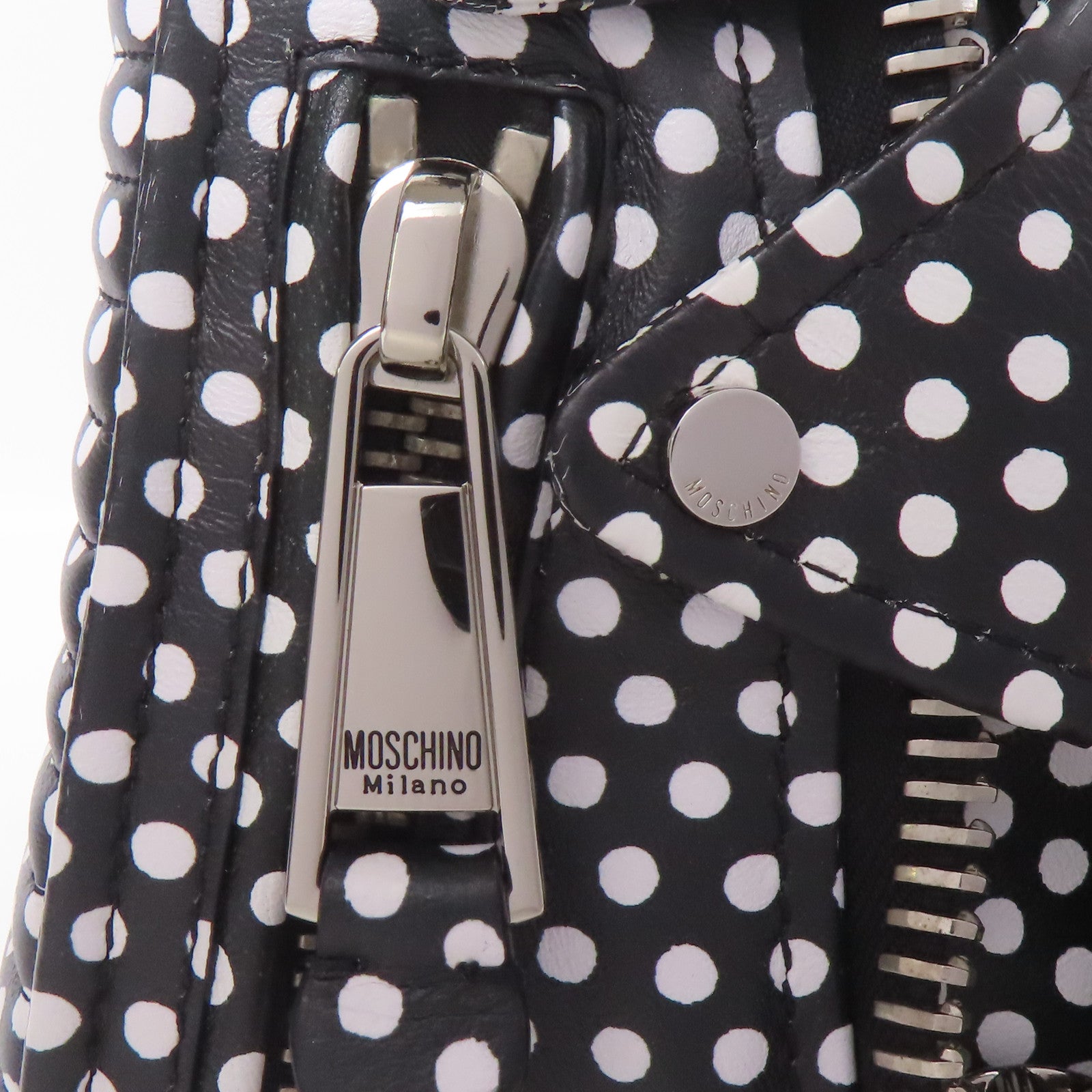 MOSCHINO 牛皮皮革Shoulder Bag銀扣手挽肩背兩用袋