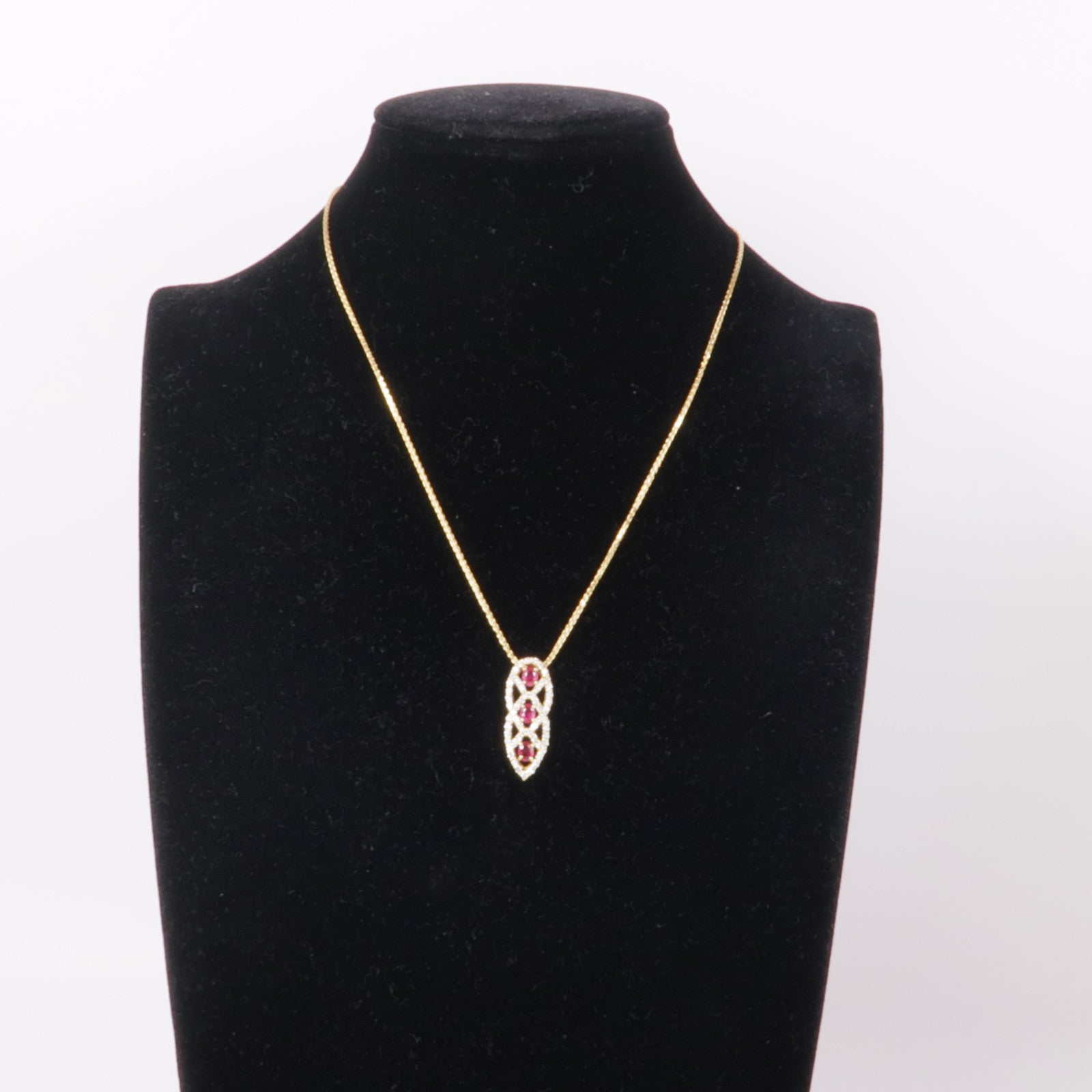 JEWELRY 18K黃金Ruby Diamond Necklace紅寶石/鑽石項鍊