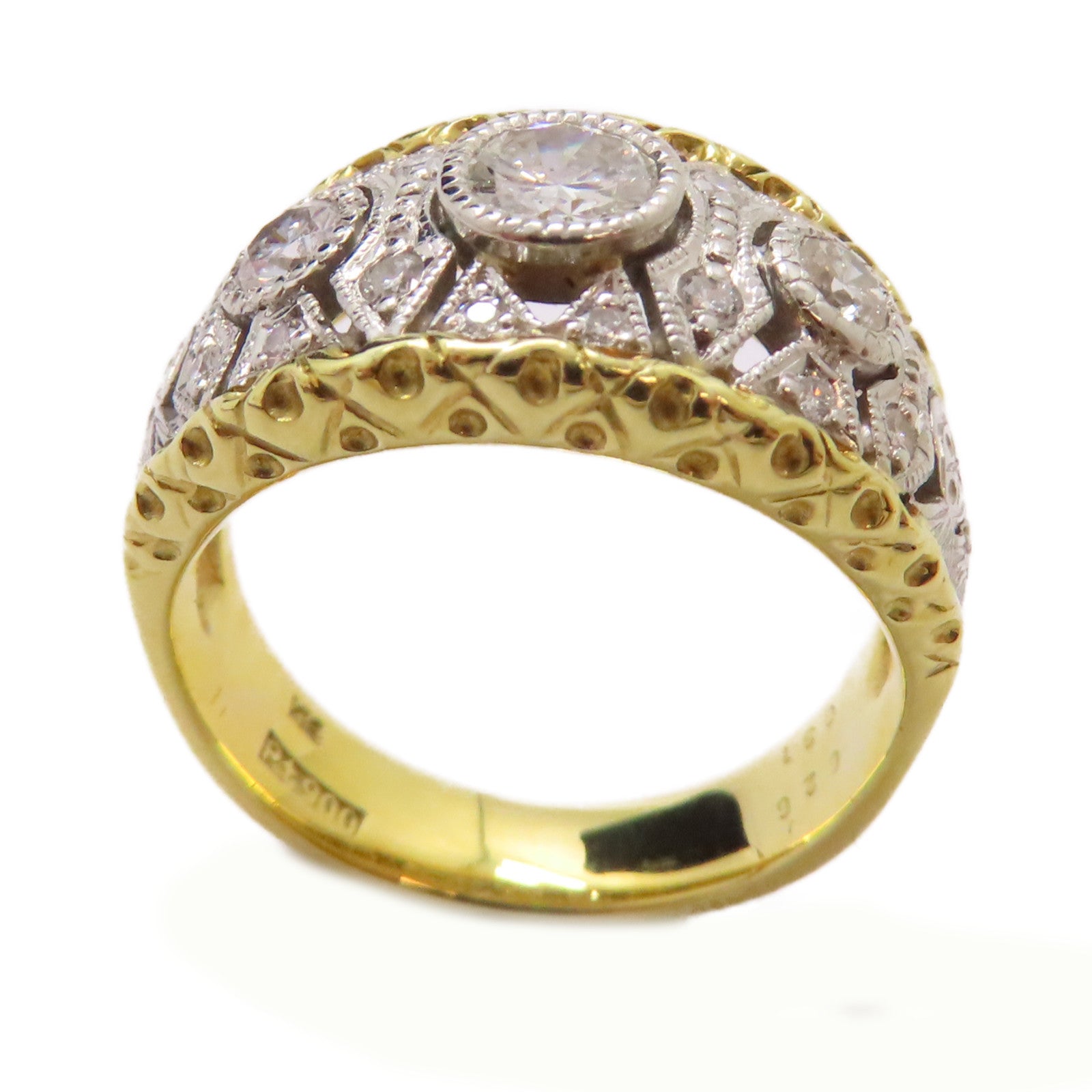JEWELRY 18K黃金/PT900鉑金Diamond Ring 0.26ct/0.31ct鑽石戒指US#5.75