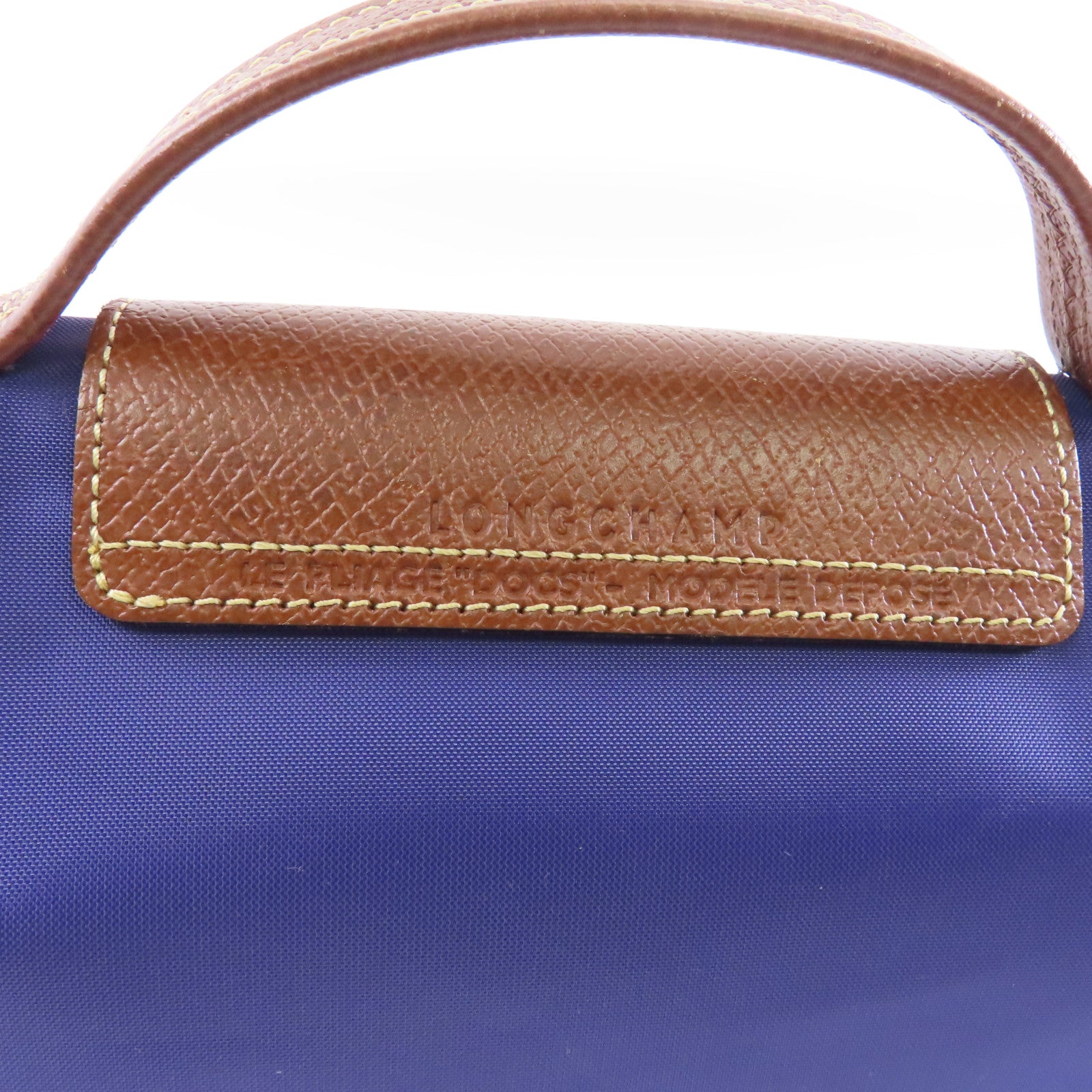 Longchamp 尼龍/皮革Handbag手挽袋紫色/啡色